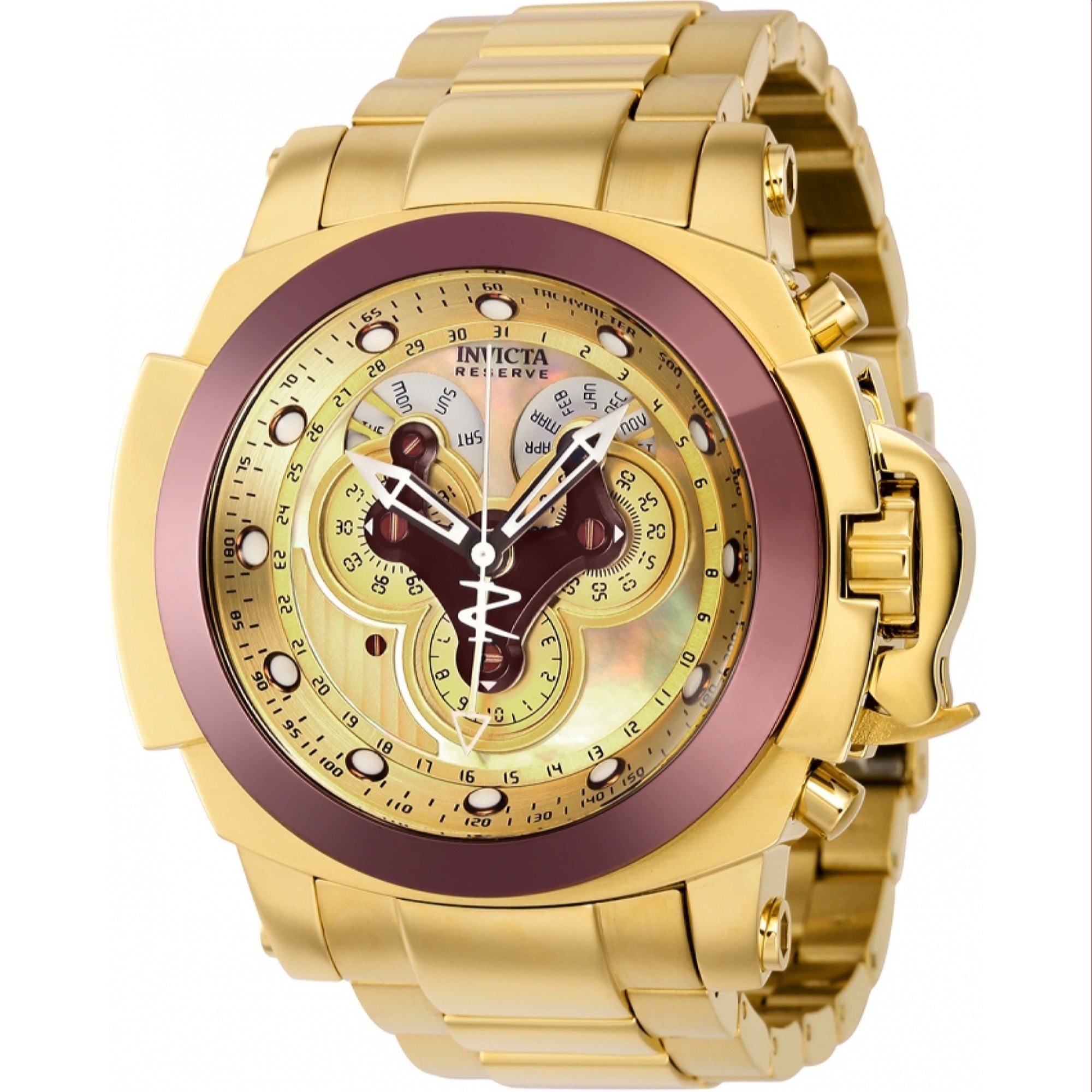 Invicta Quartz Reserve Man of War Gold Dial Men's Watch 38206