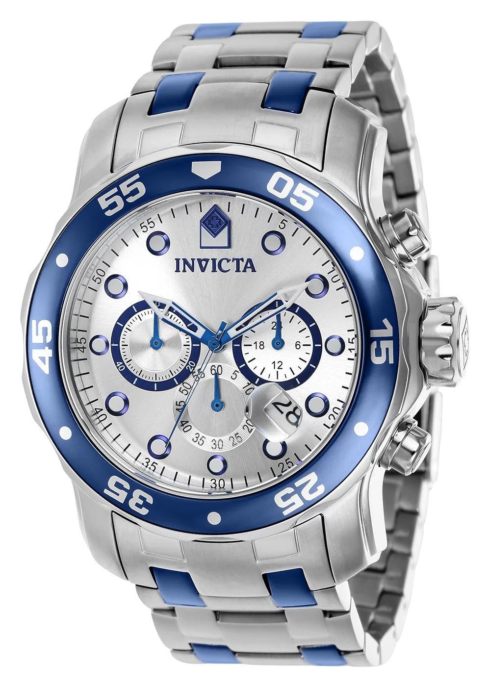 Invicta Men's 37691 Pro Diver Quartz Chronograph Silver Dial Watch