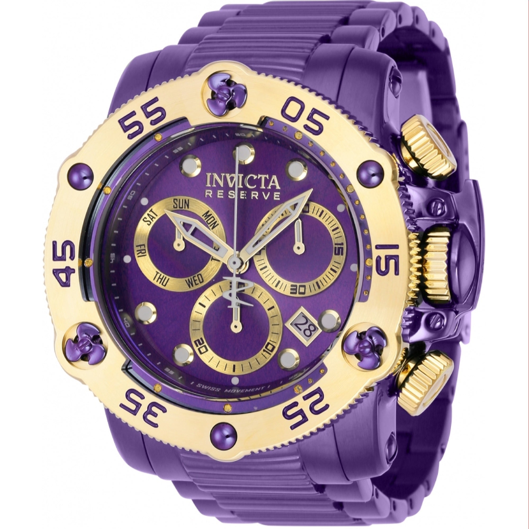 Invicta Reserve Quartz Reserve Propeller Purple Dial Men's Watch 38702
