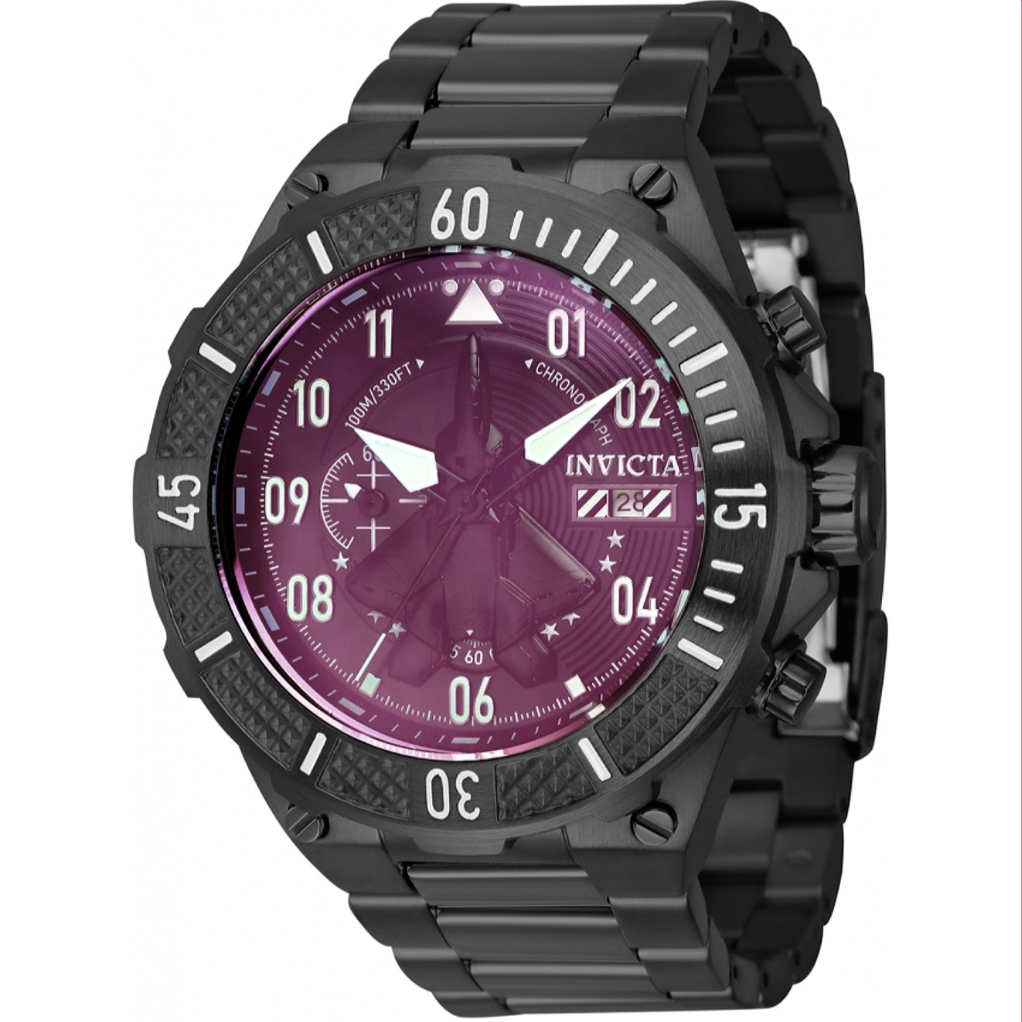 Invicta Quartz Aviator Black Dial Men's Watch 39910