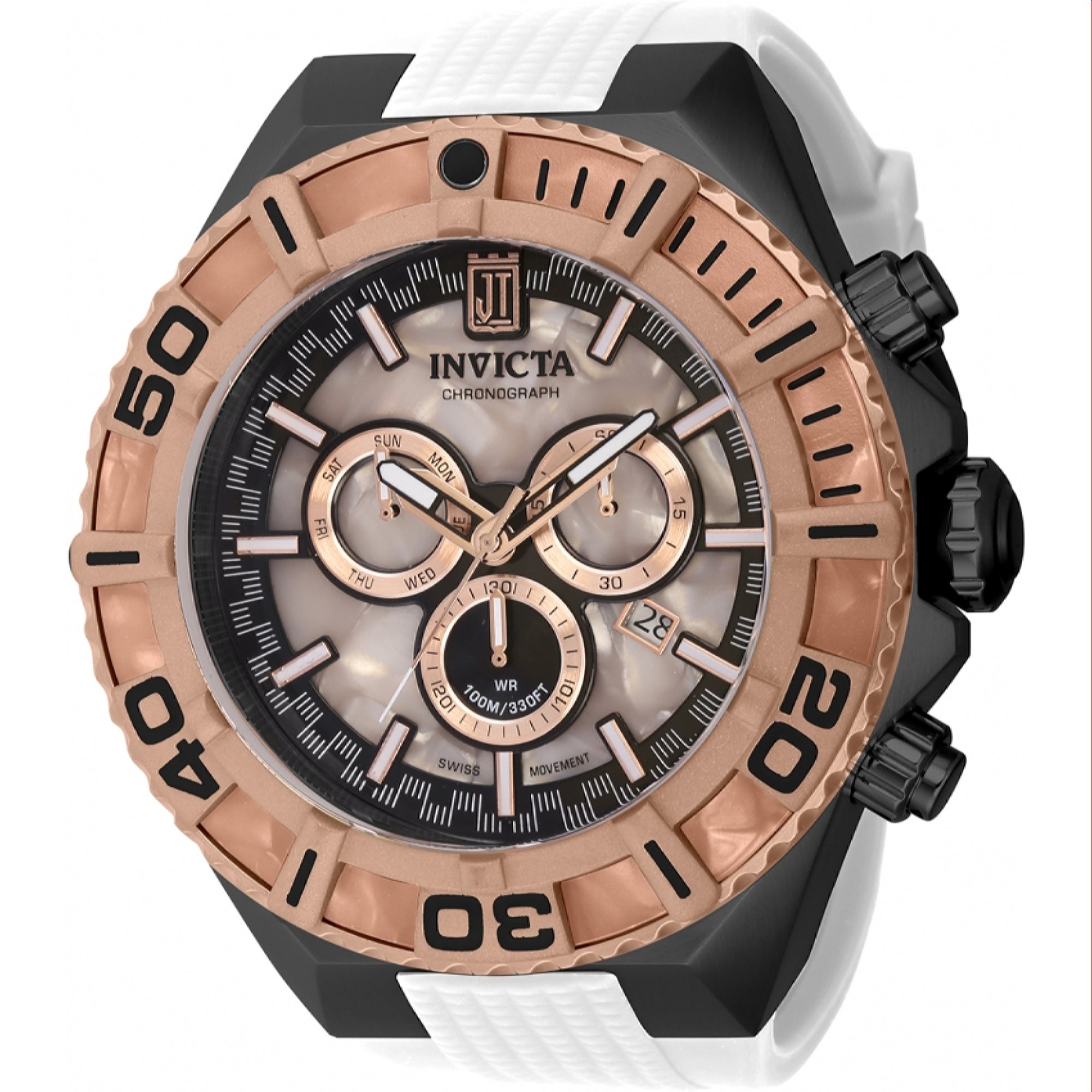 Invicta Quartz Jason Taylor Rose Gold Dial Men's Watch 40221