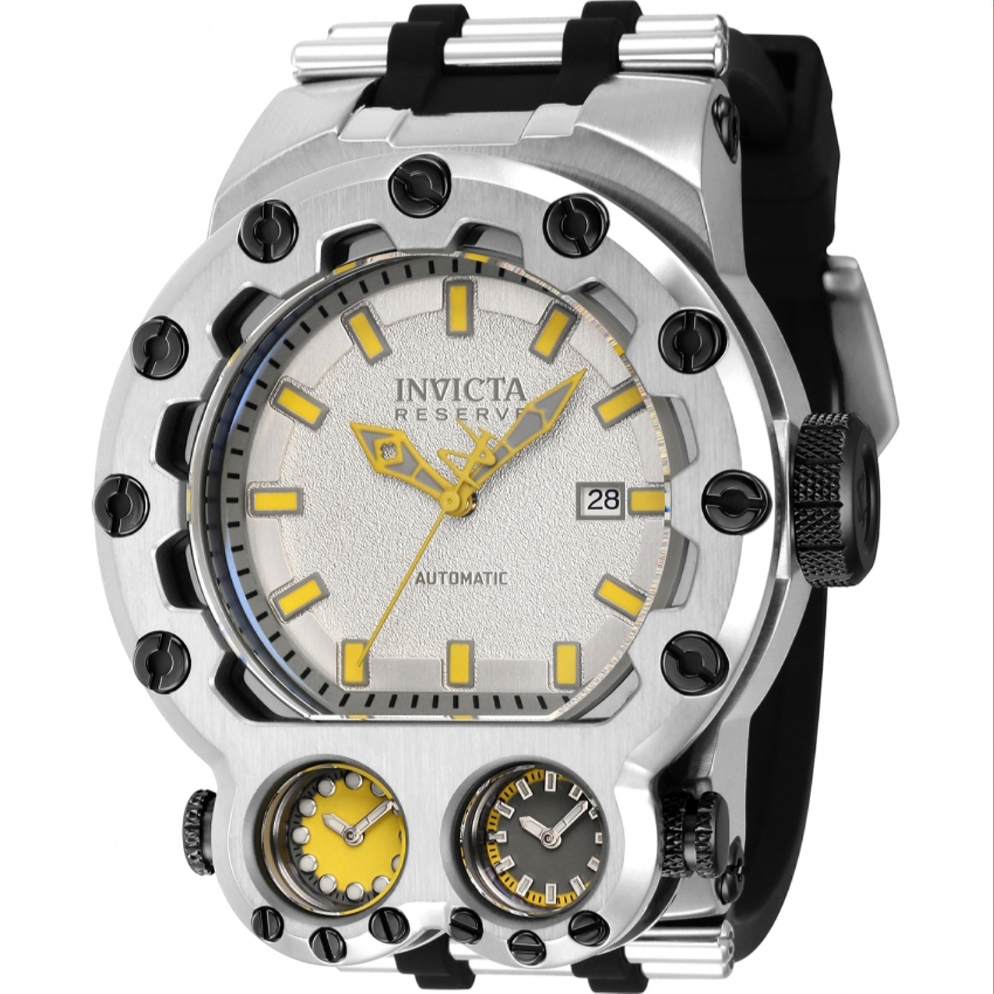 Invicta Quartz Reserve Magnum Tria Silver Dial Men's Watch 43122