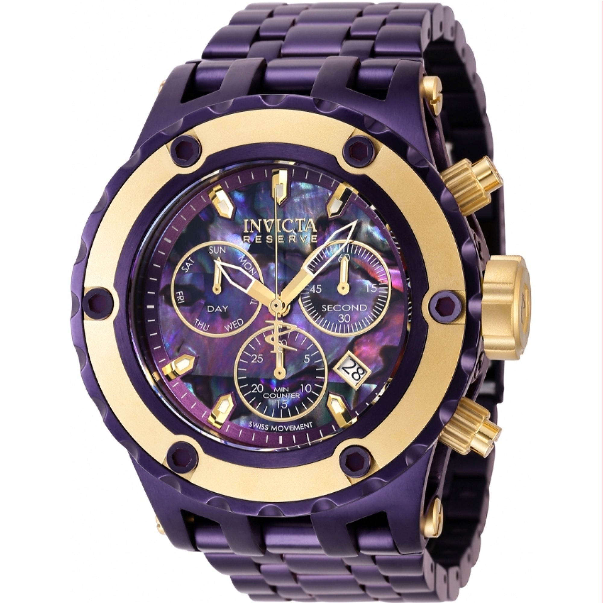 Invicta Quartz Reserve Purple Dial Men's Watch 43950