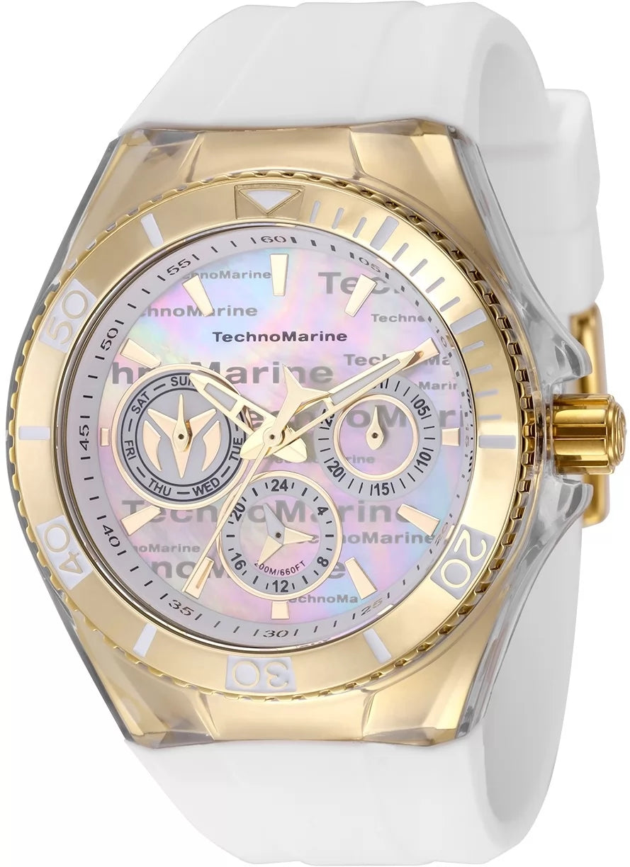 Technomarine Women's TM-120028 Cruise Quartz Chronograph Silver, White Dial Watch