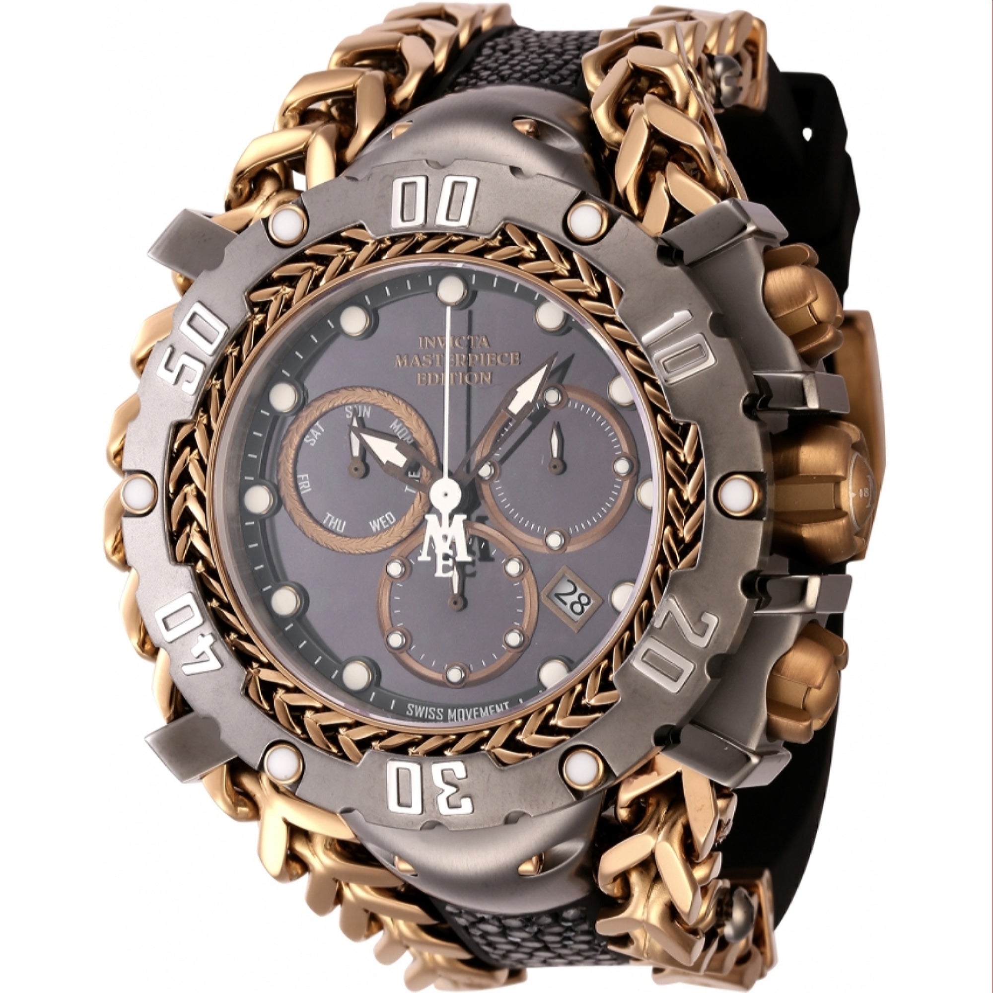 Invicta Quartz Masterpiece Gun Metal Dial Men's Watch 44627