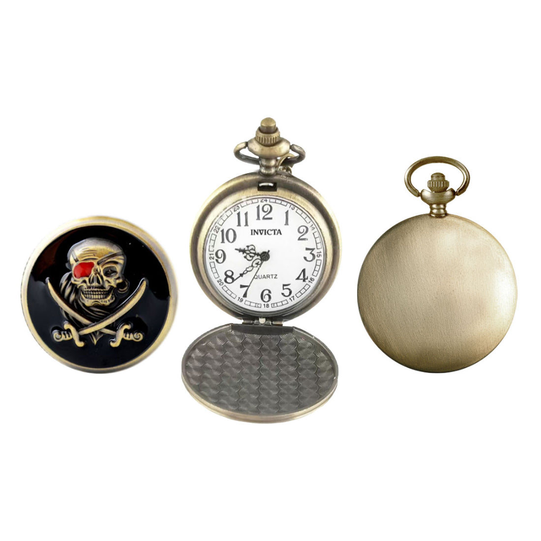 Invicta Quartz Vintage White Dial Men's Pocket Watch 49007