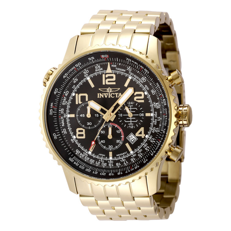 Invicta Quartz Aviator Black Dial Men's Watch 49082