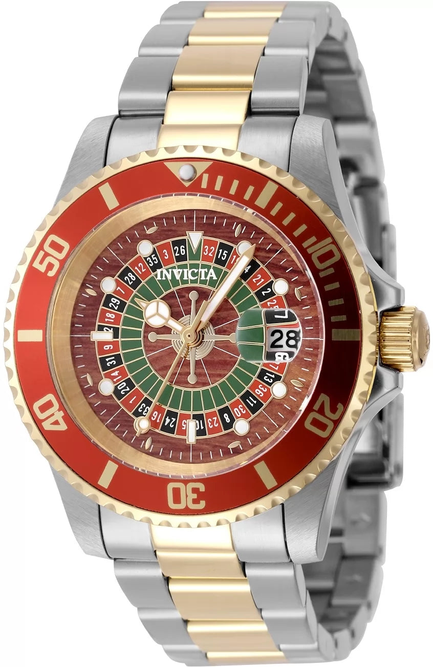 Invicta Men's 50521 Pro Diver Quartz PC32 Green, Red, Black Dial Watch