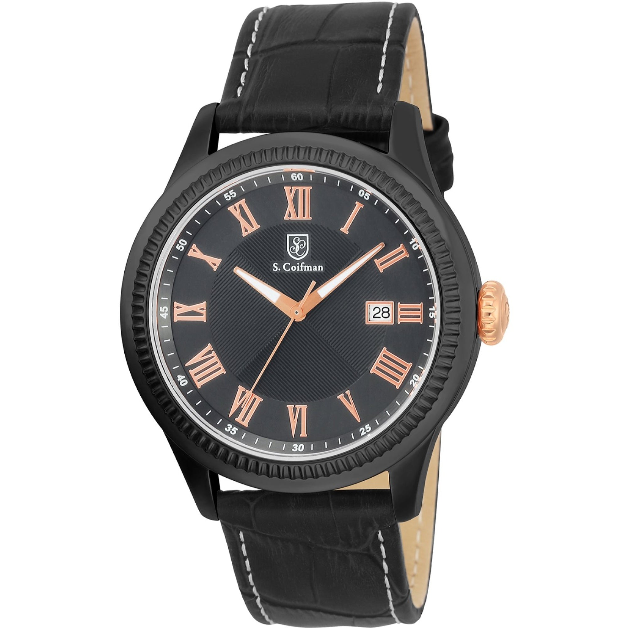 S. Coifman Quartz Gun Metal Dial Men's Watch SC0395