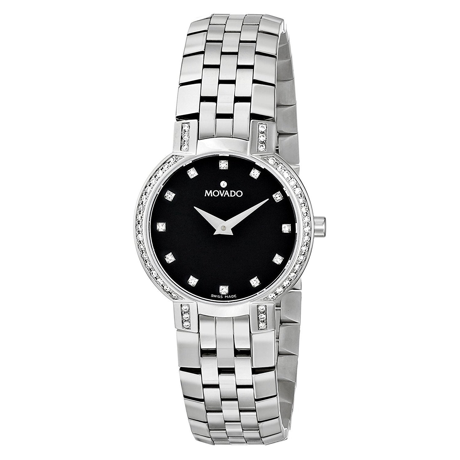 Movado Faceto Quartz Diamond Black Dial Women's Watch 0605586