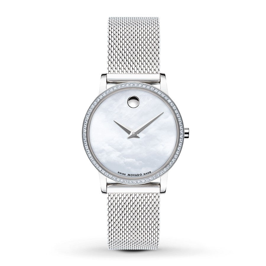 Movado Museum Classic Quartz Dot White Mother of Pearl Dial Women's Watch 0607306
