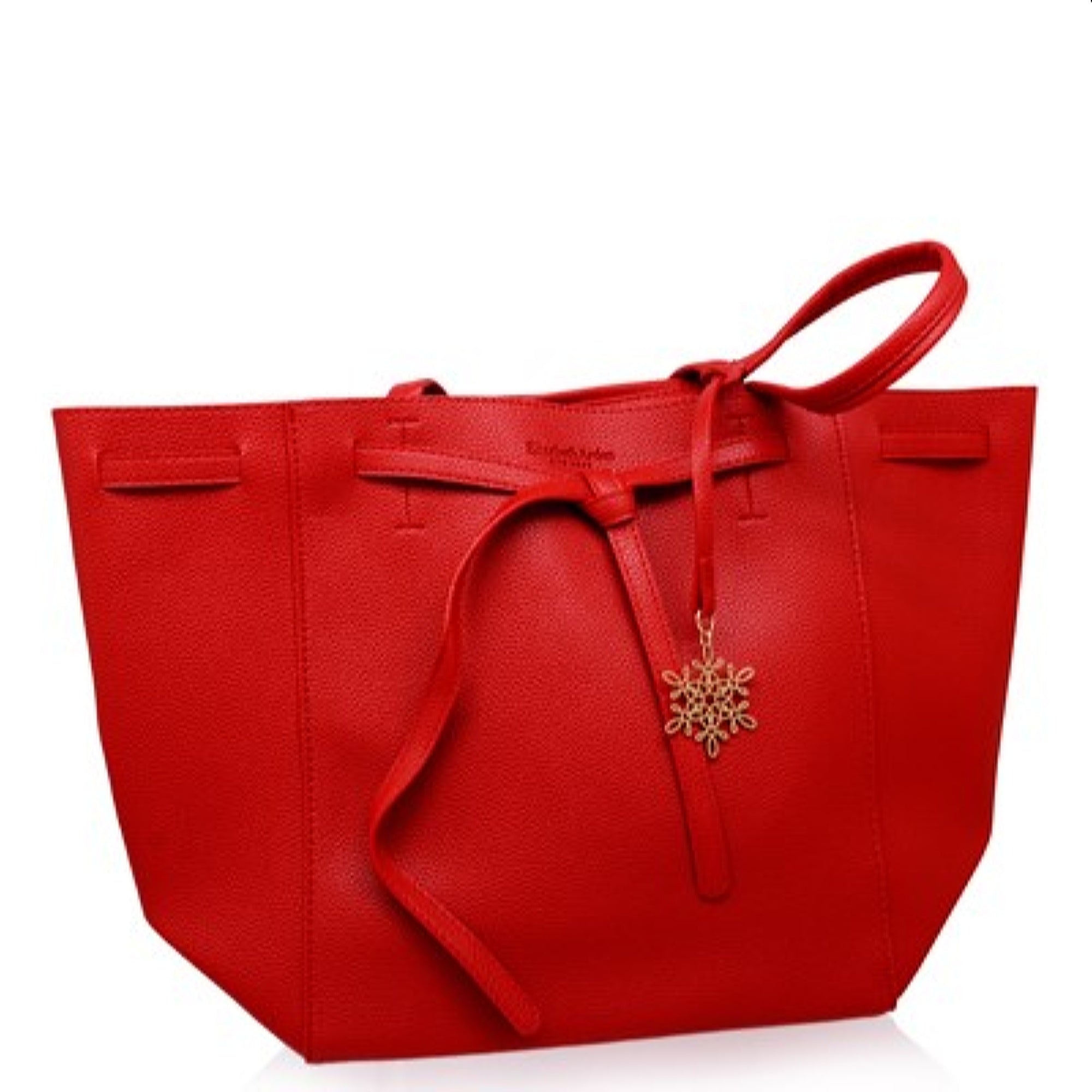 Elizabeth Arden Elizabeth Arden Red Tote Bag Purse W Tag And Golden Toned Ornament 085805232160