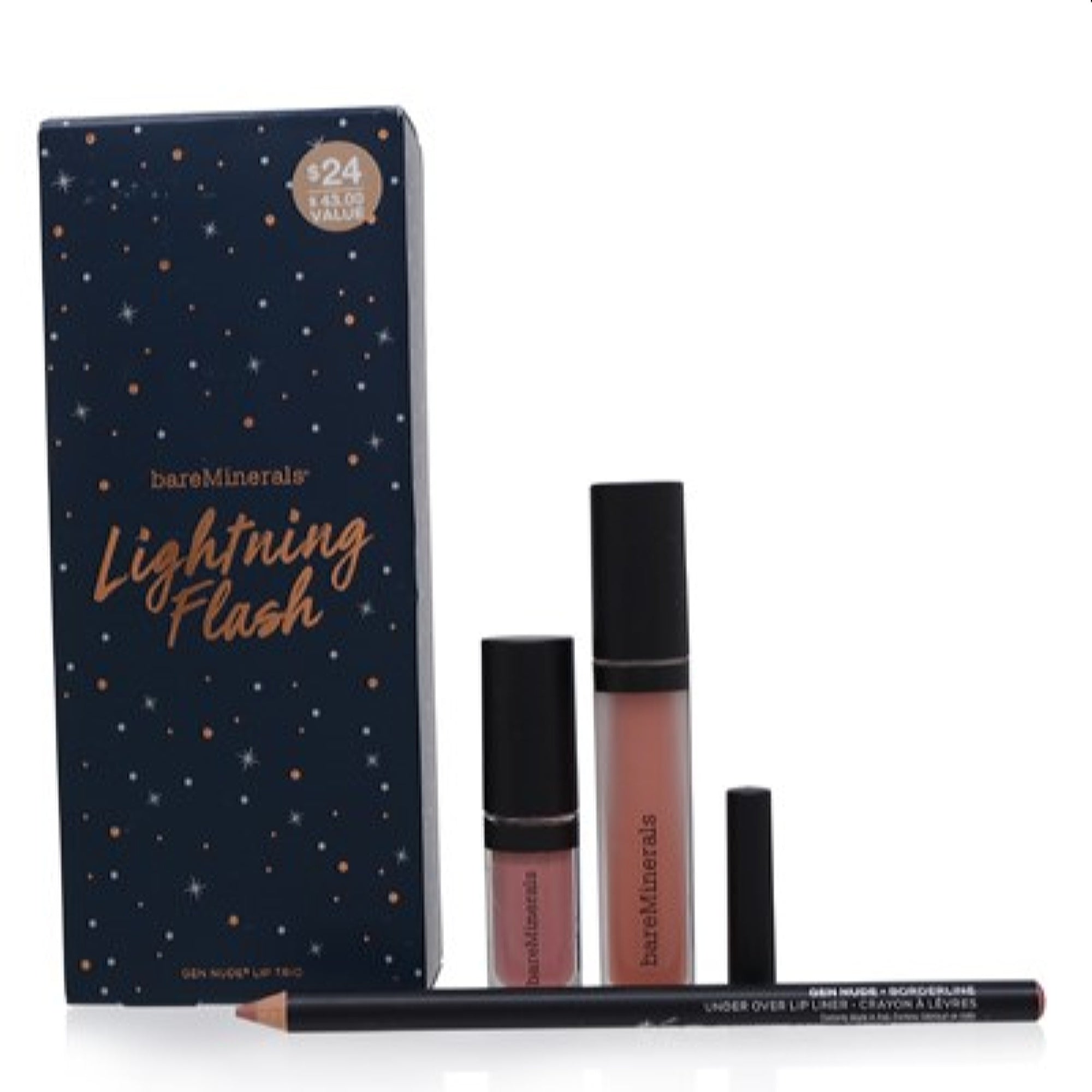 Bareminerals Bareminerals Lightning Flash Gen Nude Lip Trio 098132540976