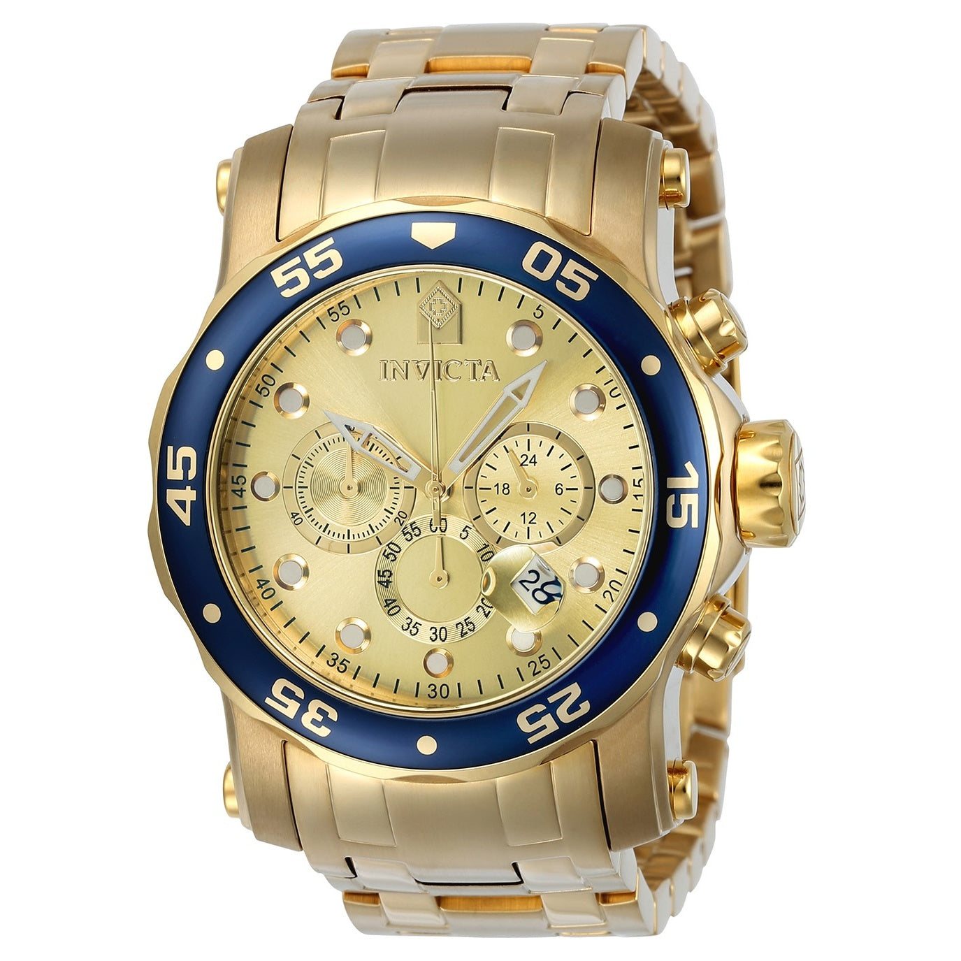 Invicta Pro Diver Quartz Scuba Gold-Tone Dial Men's Watch 23669