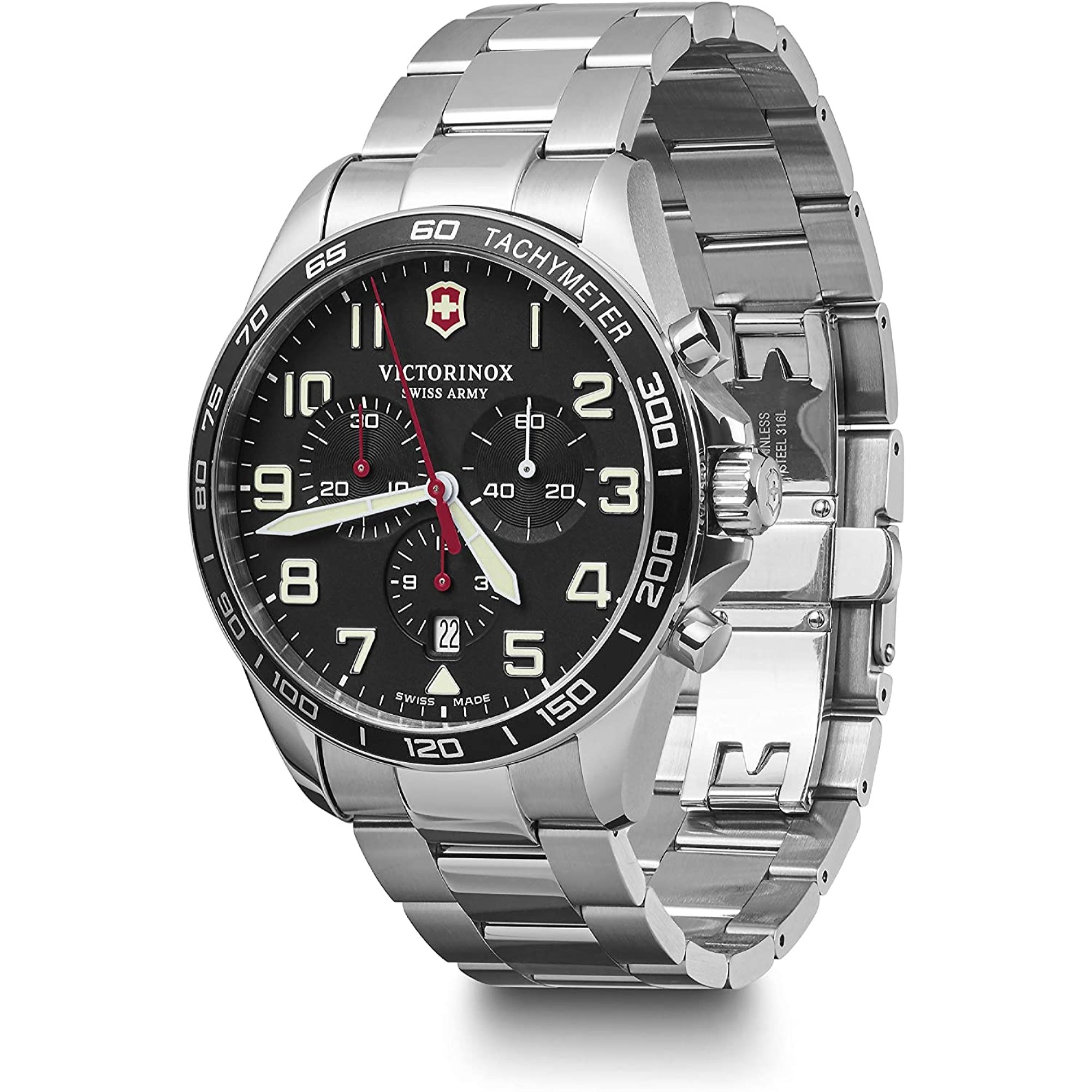 Victorinox Swiss Army Fieldforce Chrono Quartz Chronograph Black Dial Men's Watch 241855