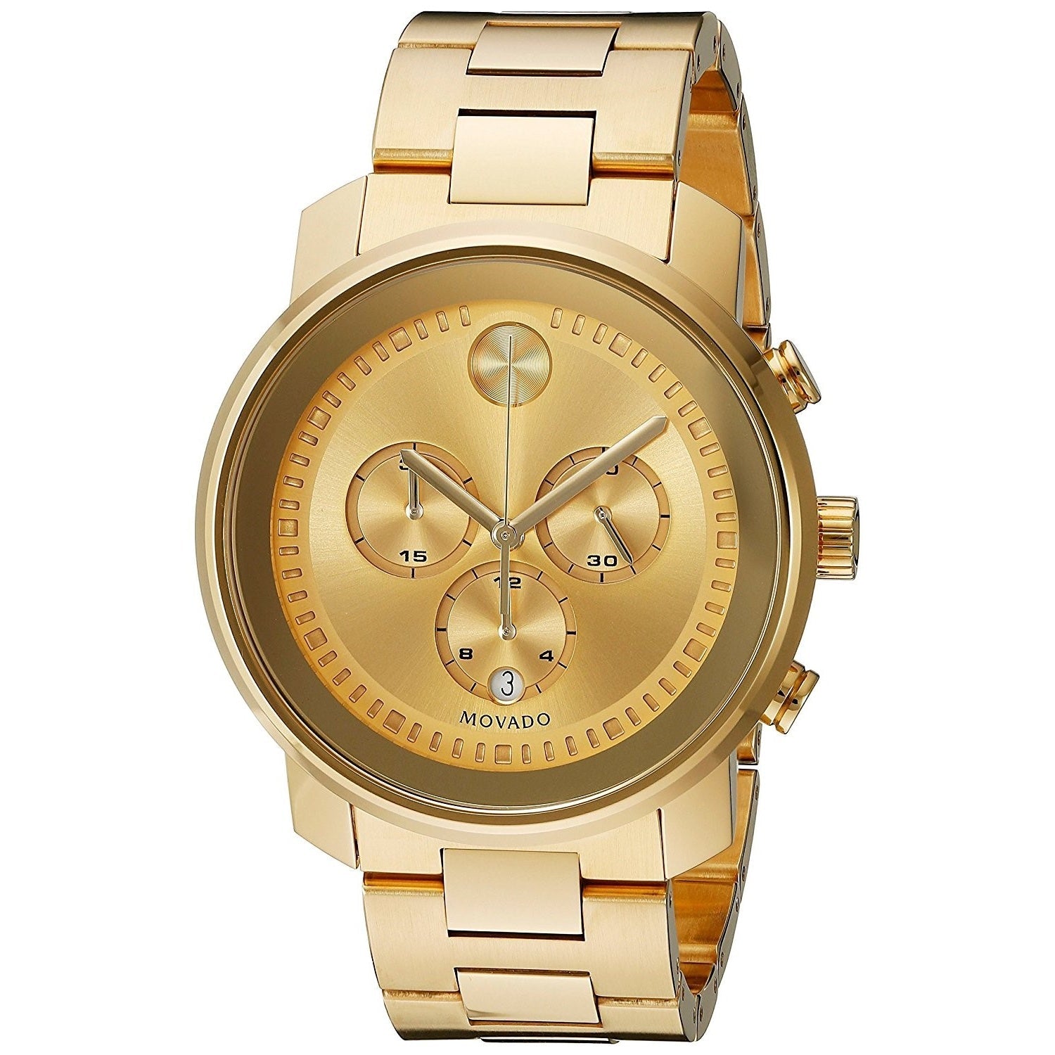 Movado Bold Quartz Chronograph Gold-Tone Dial Men's Watch 3600278
