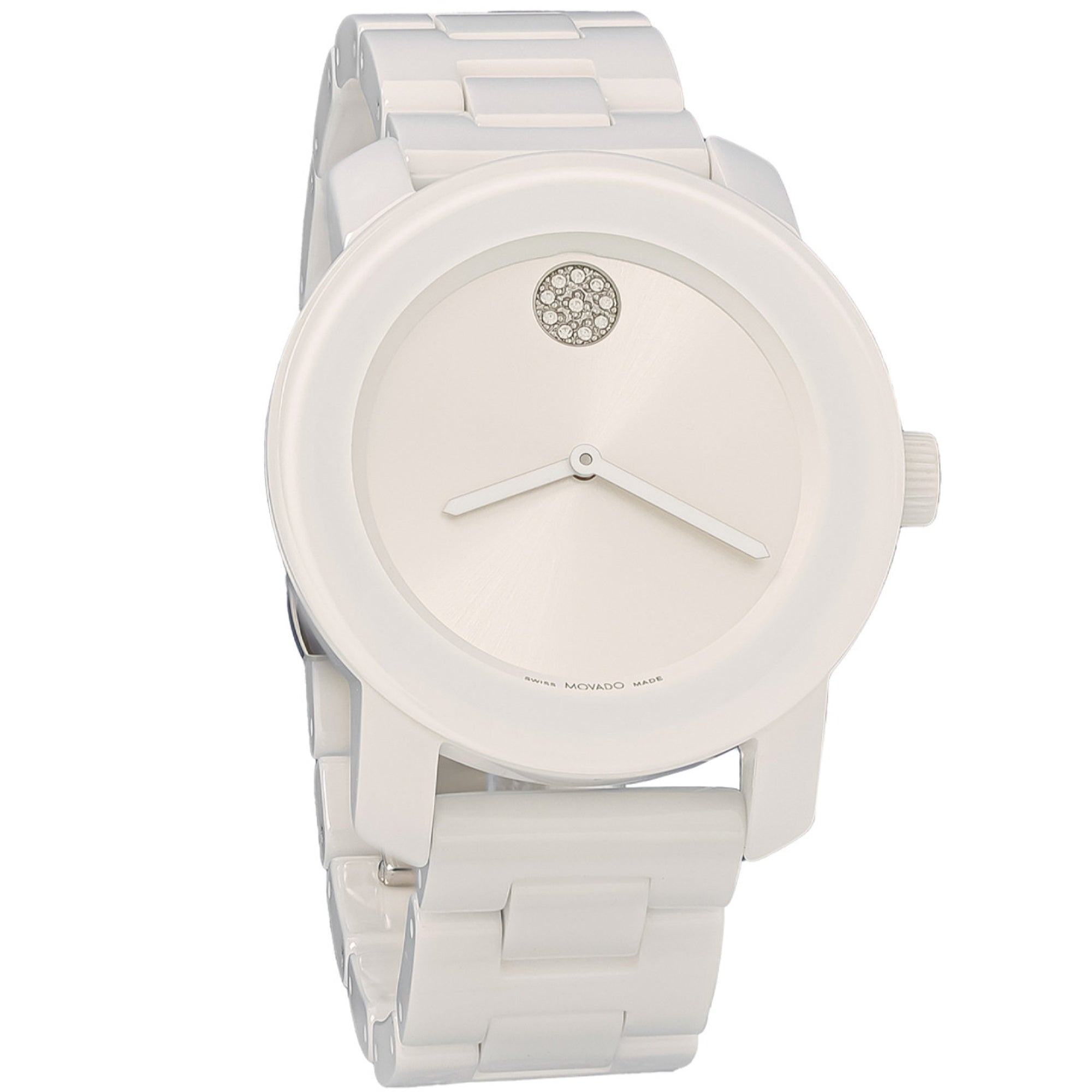 Movado Bold Ceramic Quartz Silver-Tone Dial Women's Watch 3600802