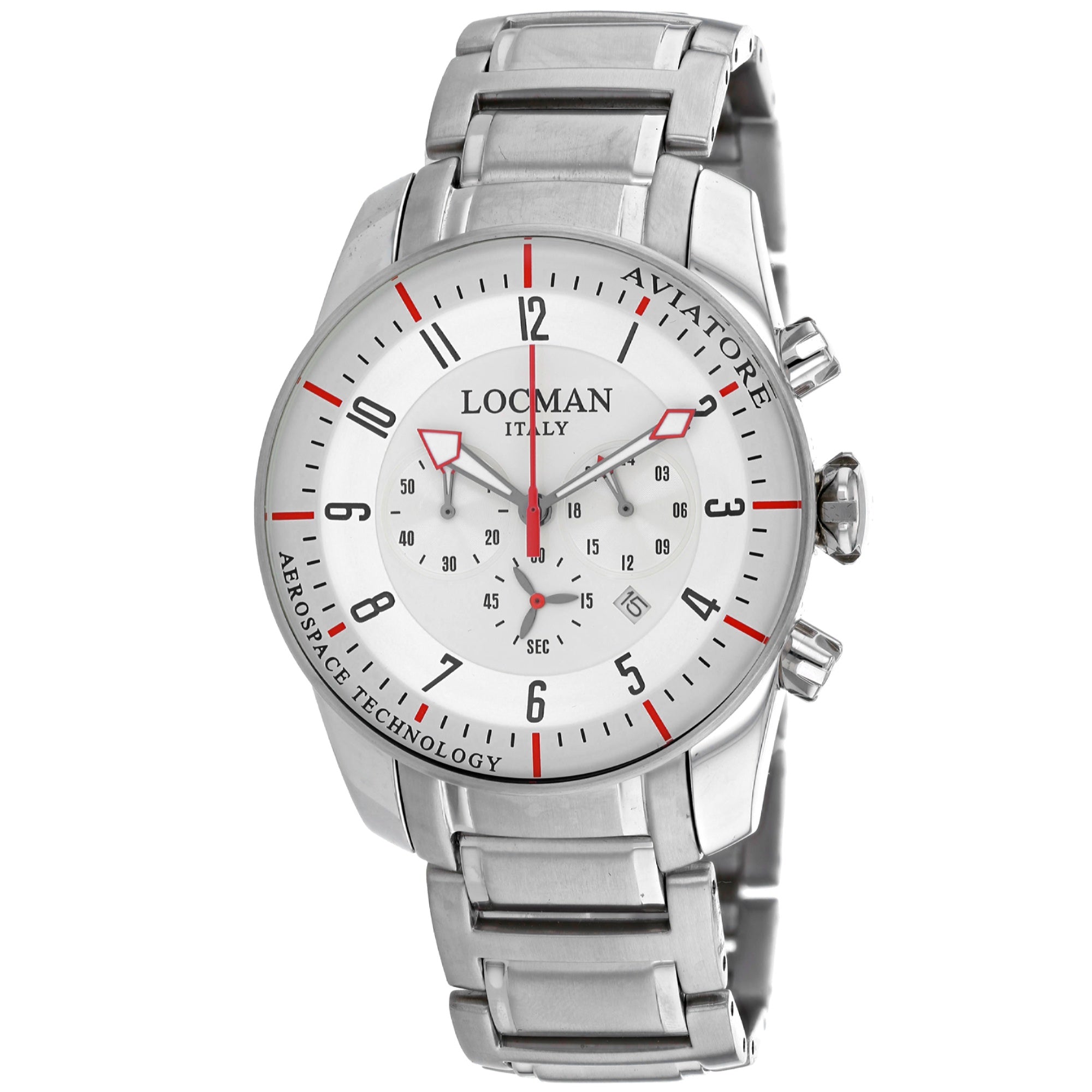 Locman Quartz Aviatore White Dial Men's Watch 450NBWH