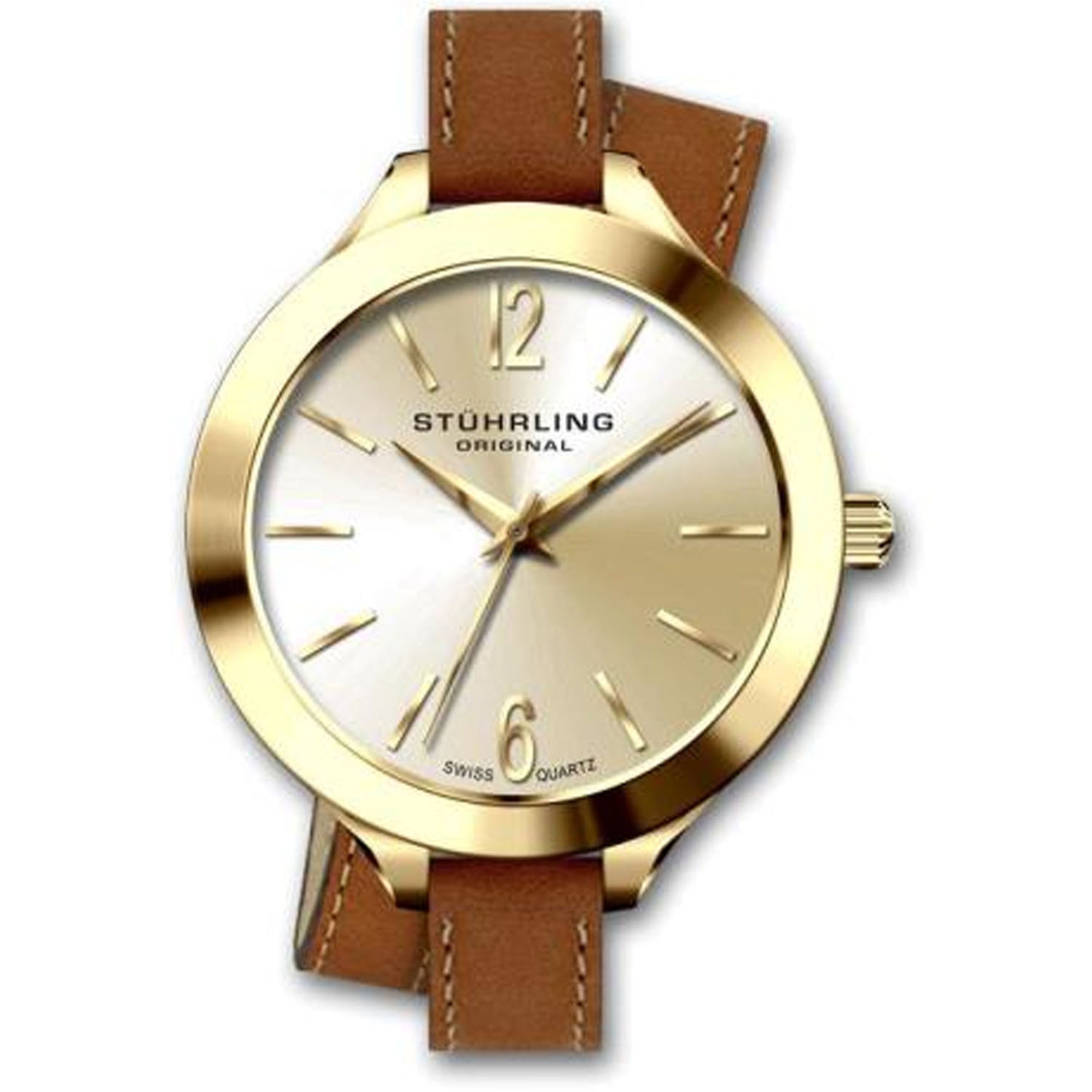 Stuhrling Quartz Classic Gold Dial Women's Watch 568.04