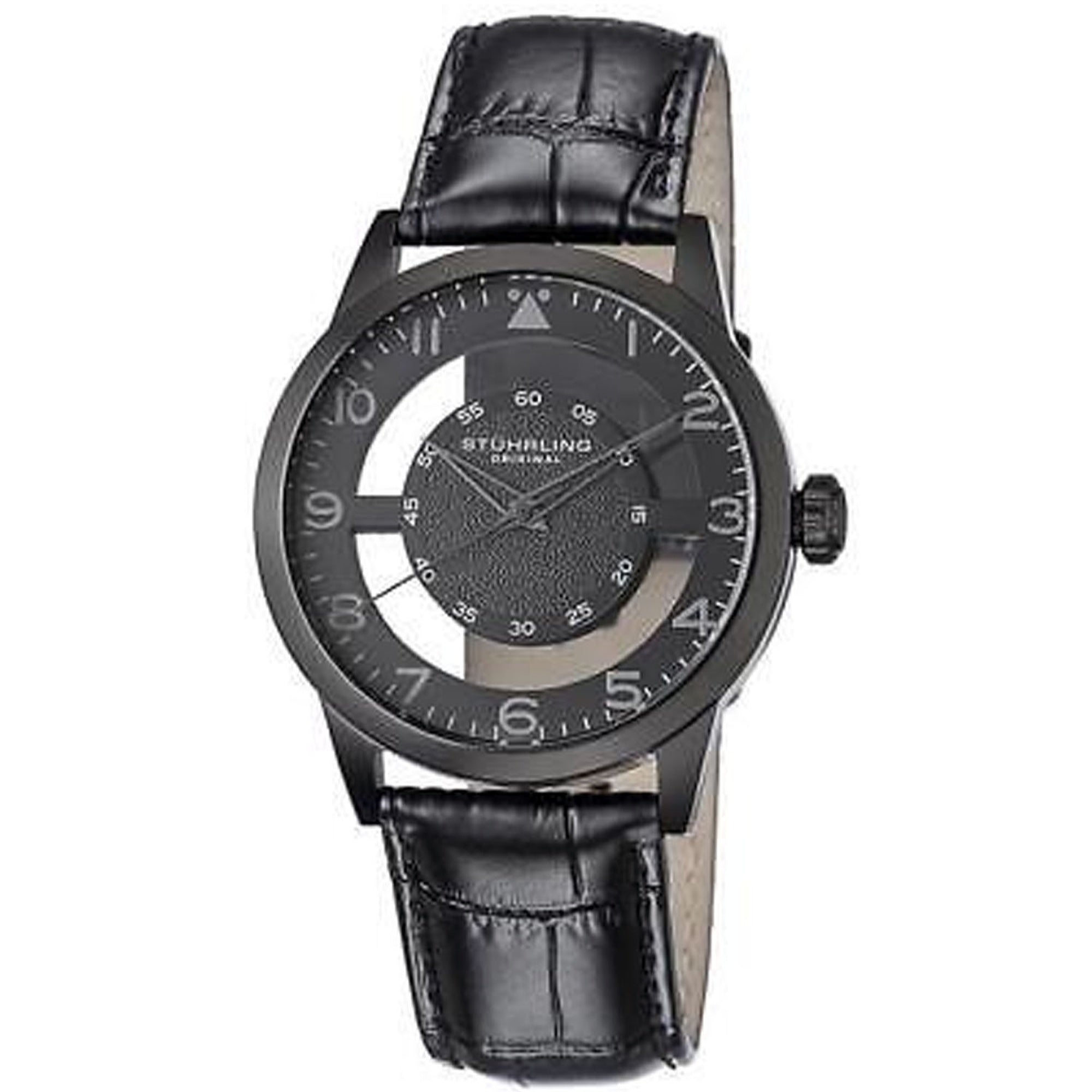 Stuhrling Quartz Aviator Black Dial Men's Watch 650.04
