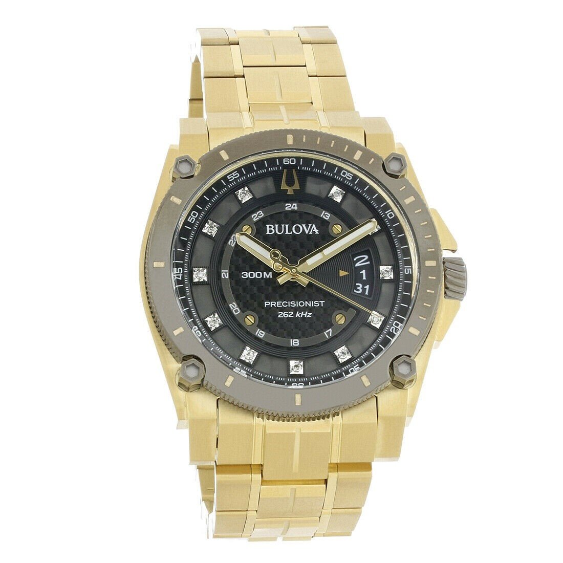 Bulova Precisionist Quartz Black Dial Men's Watch 98D156