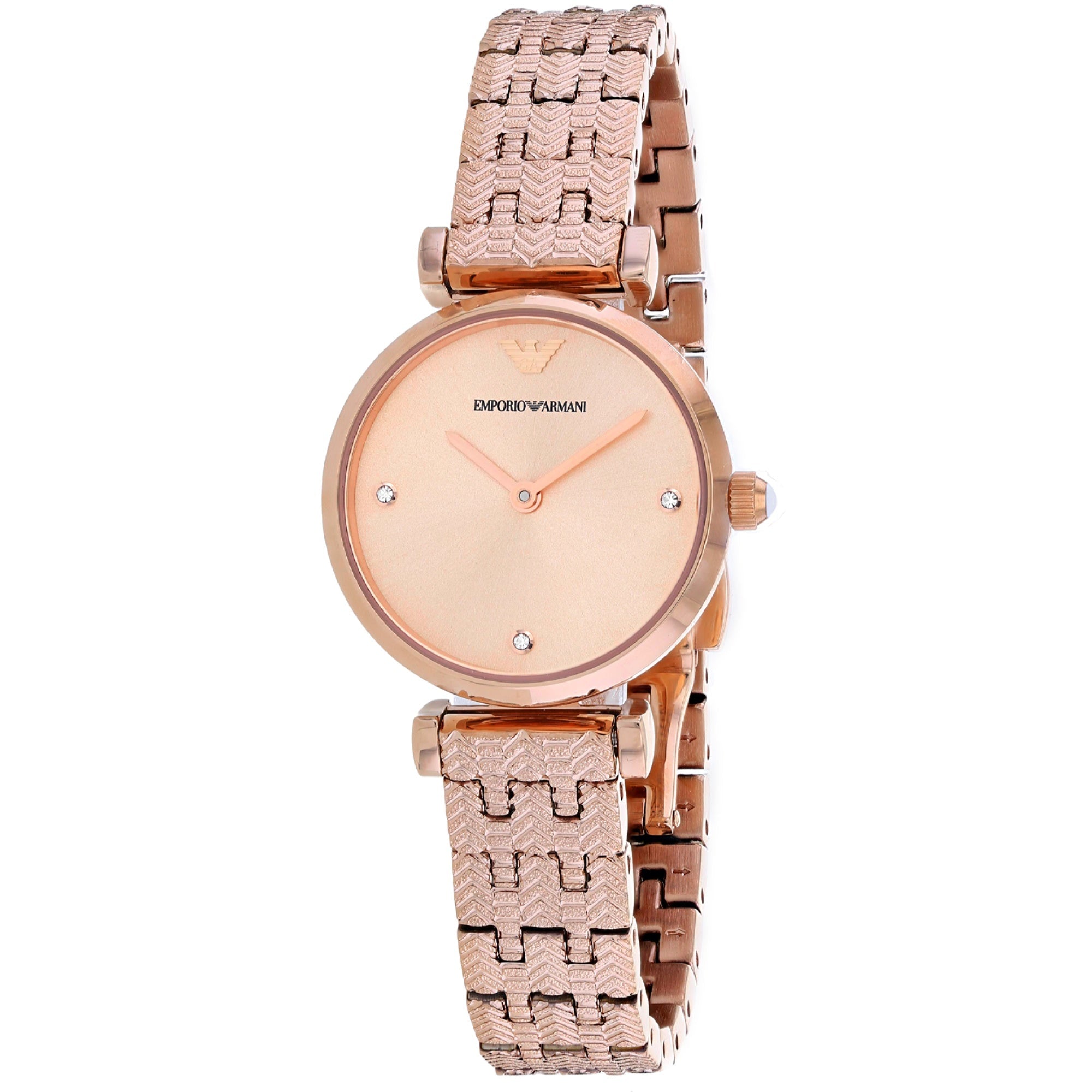Emporio Armani Quartz Gianna T-bar Rose gold Dial Women's Watch AR11342