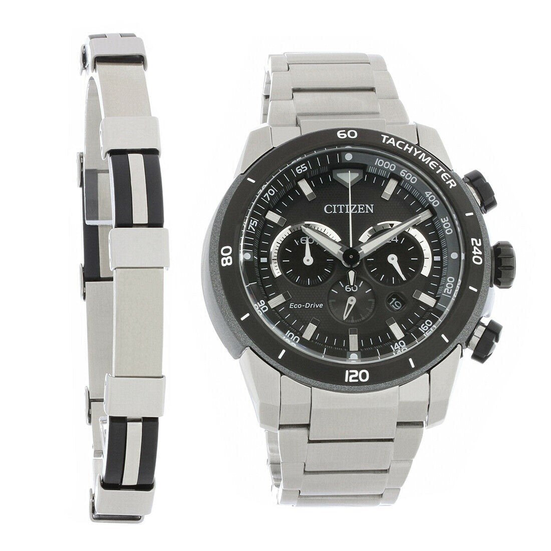 Citizen Ecosphere Eco-Drive Chronograph Black Dial Men's Watch CA4150-67E
