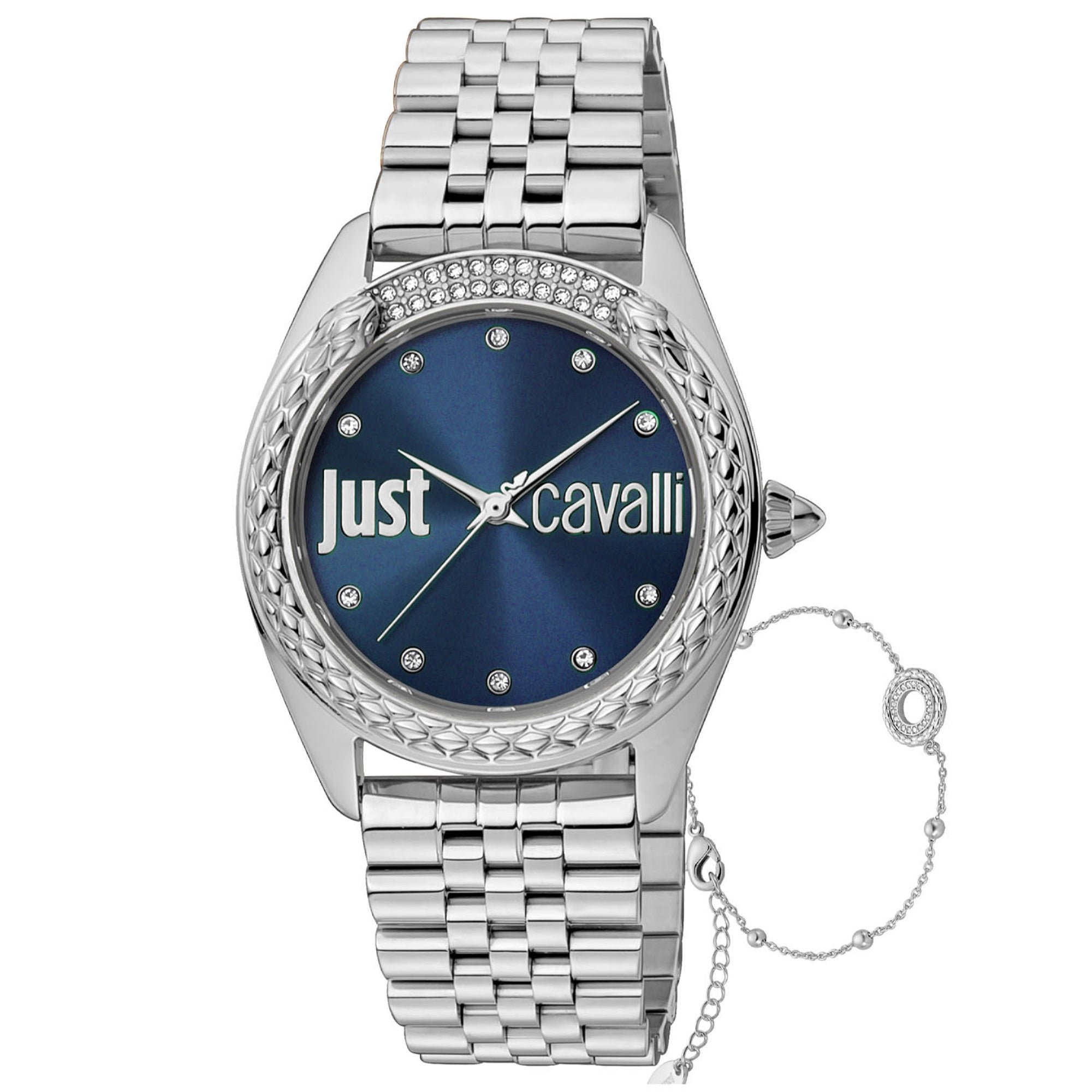 Just Cavalli Quartz Glam Chic Snake Blue Dial Women's Watch JC1L195M0055