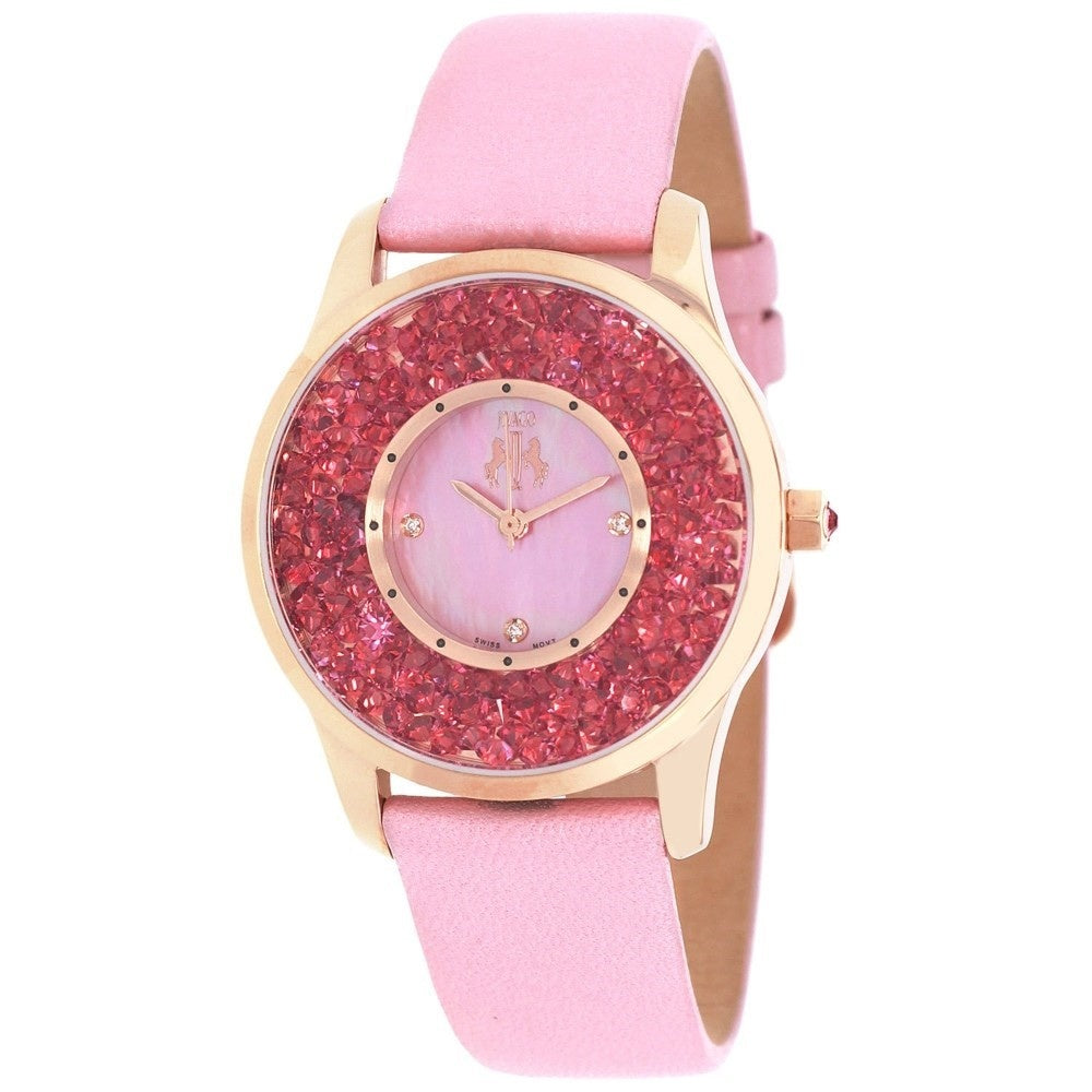 Jivago Brillance Quartz Crystal Pink mother of pearl Dial Women's Watch JV3415