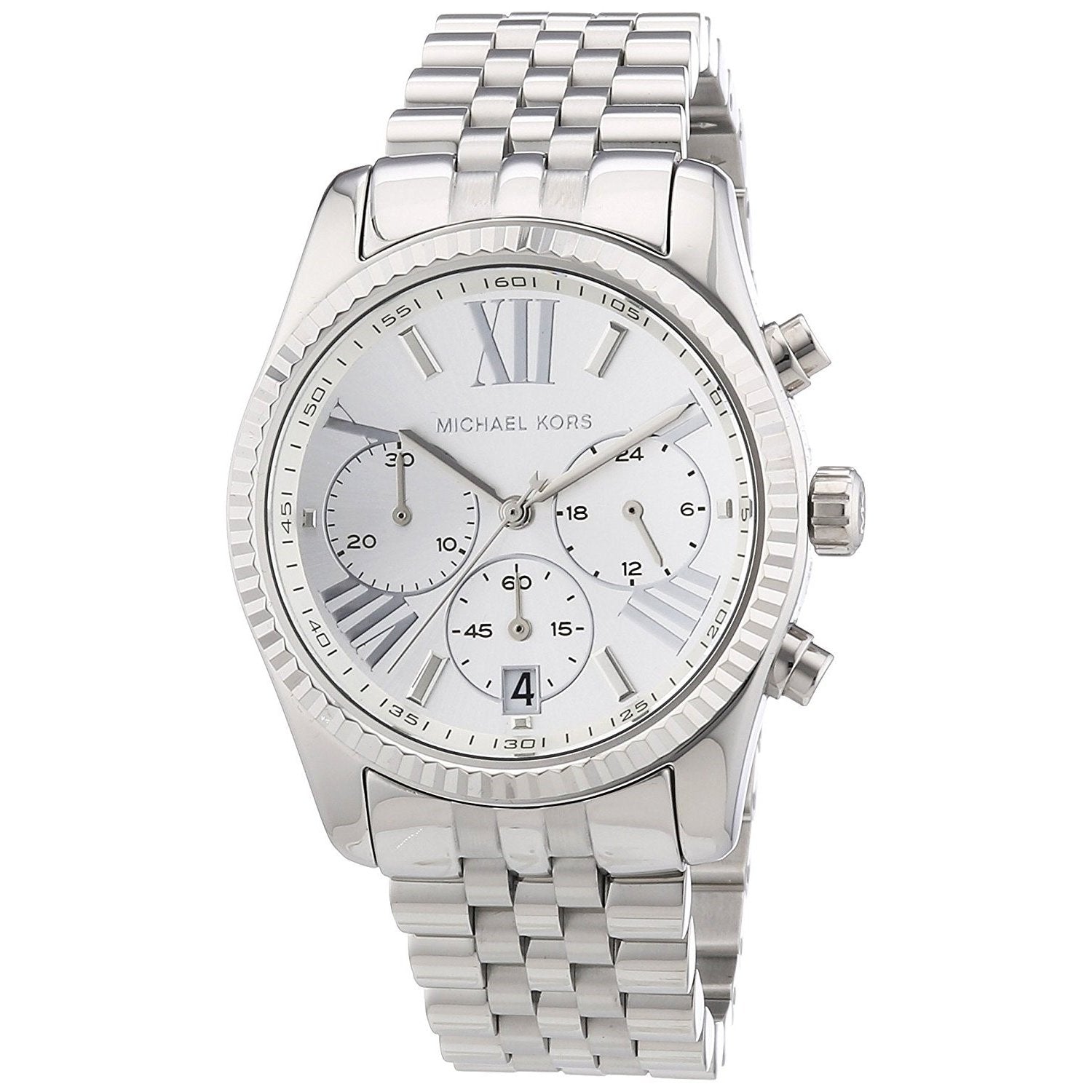 Michael Kors Lexington Quartz Chronograph Silver Dial Women's Watch MK5555