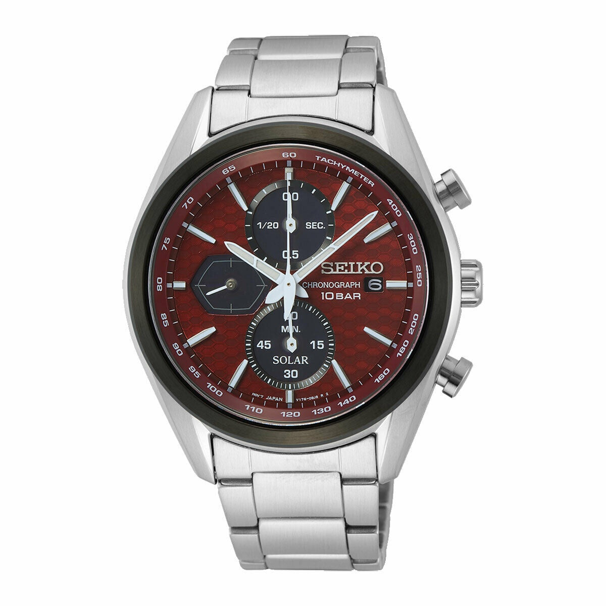 Seiko Chronograph Quartz Chronograph Red Dial Men's Watch SSC771