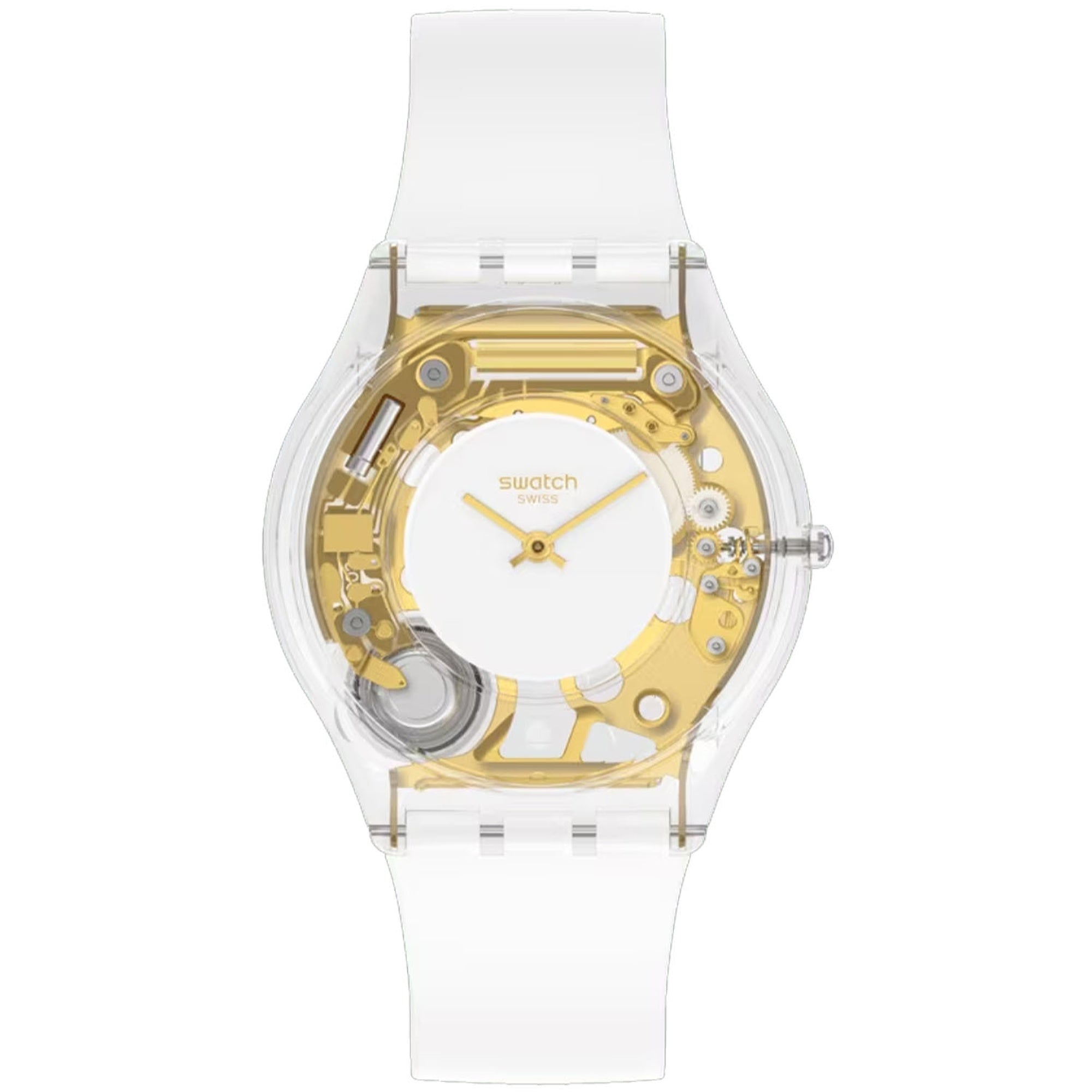 Swatch Quartz Coeur Dorado White Dial Women's Watch SSO8K106