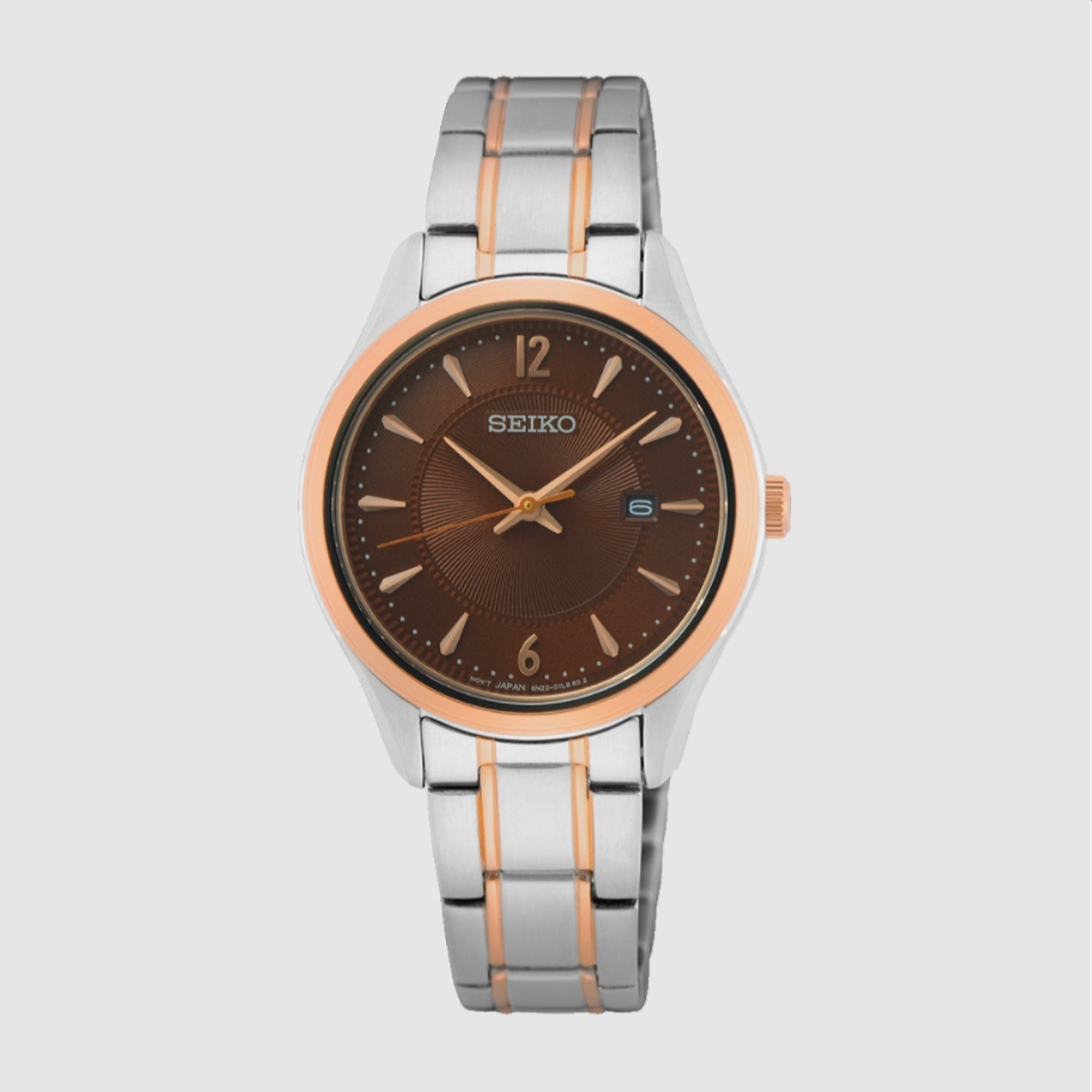 Seiko Quartz Brown Dial Women's Watch SUR476