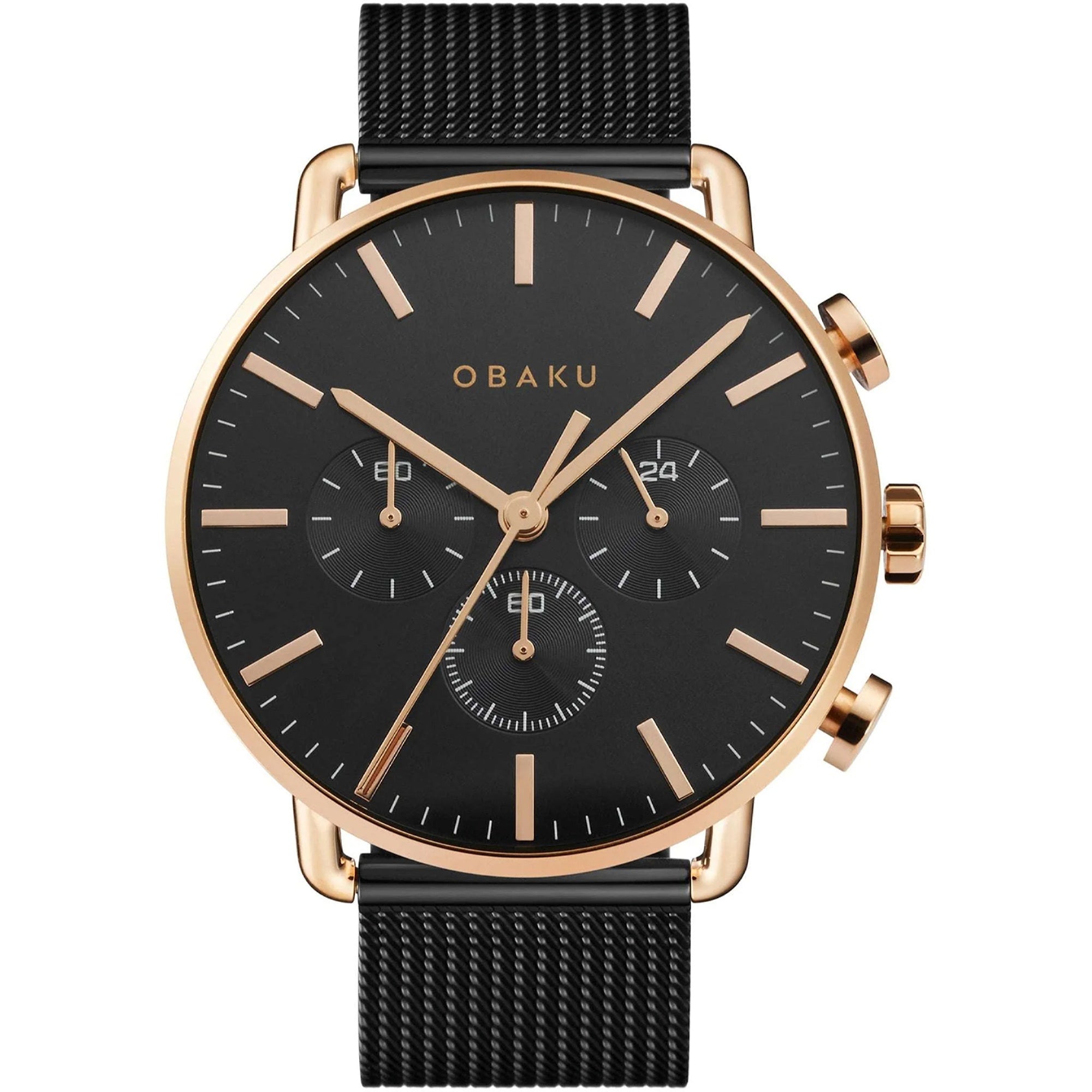 Obaku Quartz Havn Black Dial Men's Watch V232GCVBMB