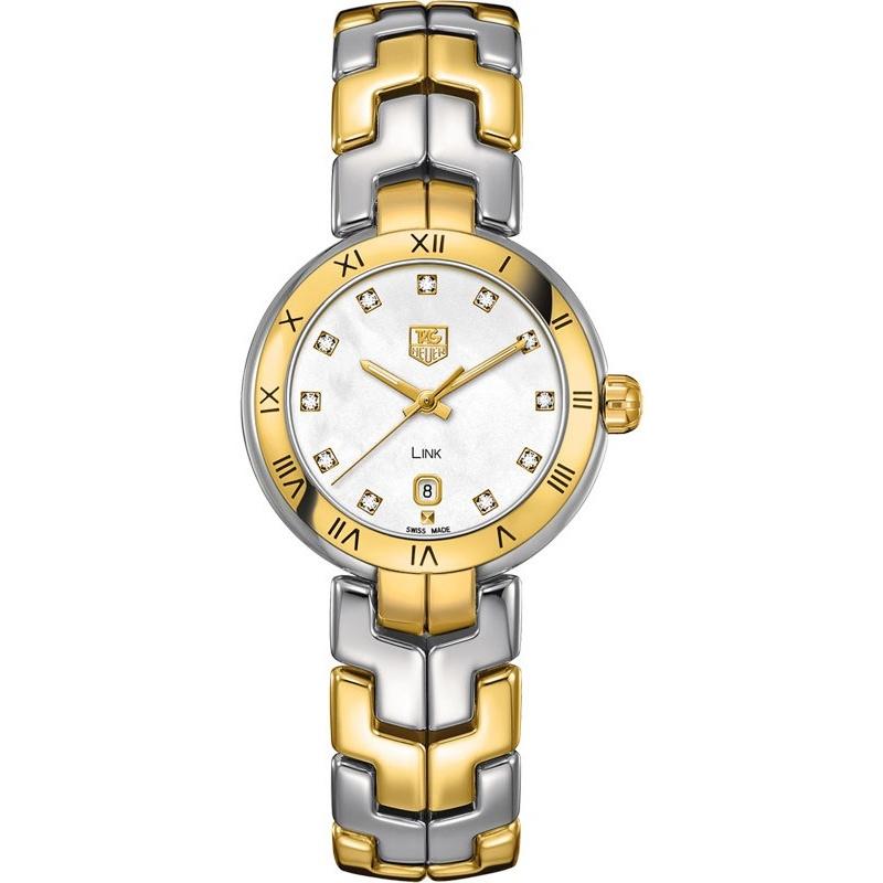 Tag Heuer Link Quartz 18kt yellow gold diamond Mother of pearl Dial Women's Watch WAT1453.BB0955
