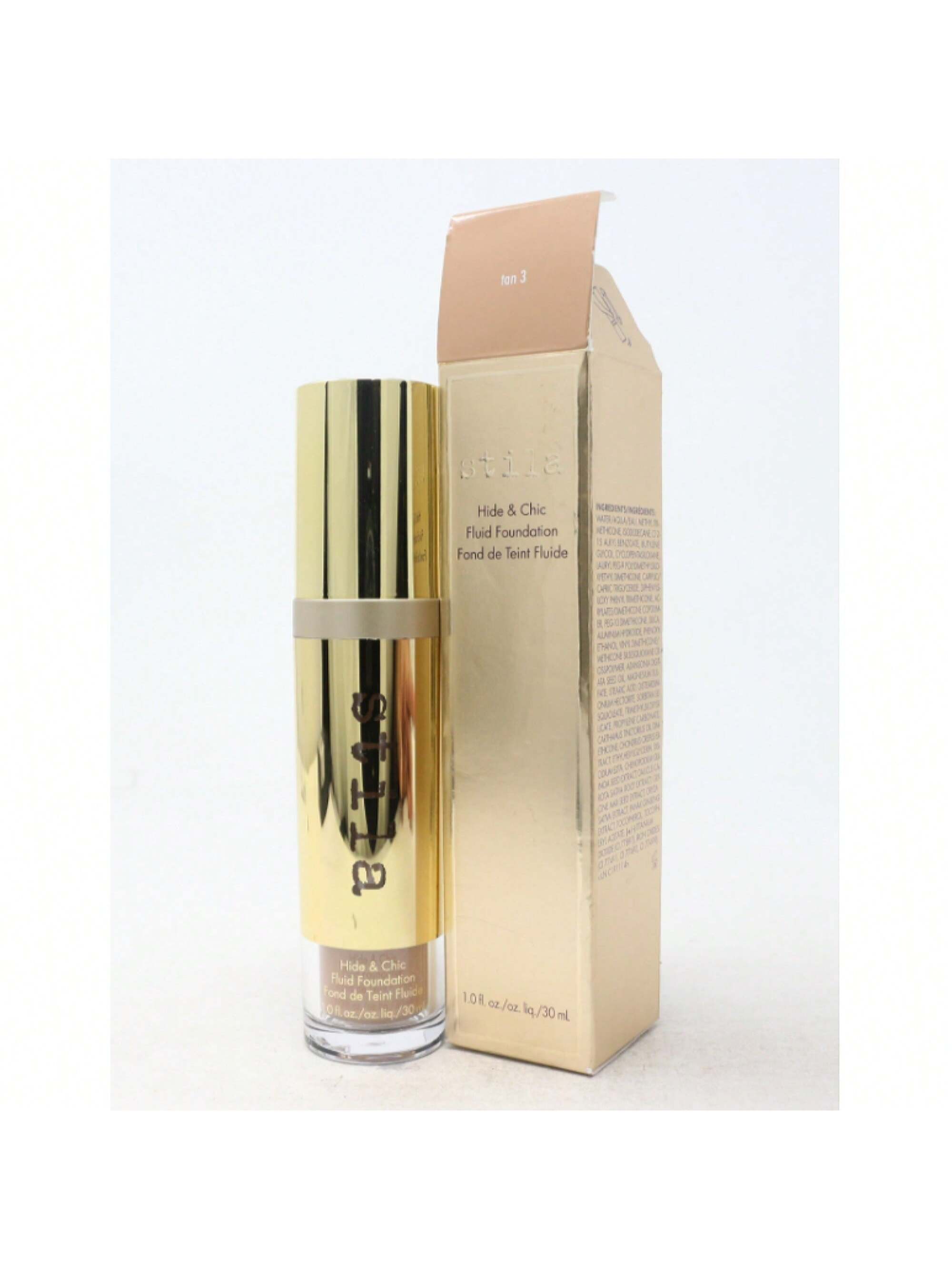 Hide & Chic Fluid Foundation (Tan 3) by Stila 1 Oz 094800357037