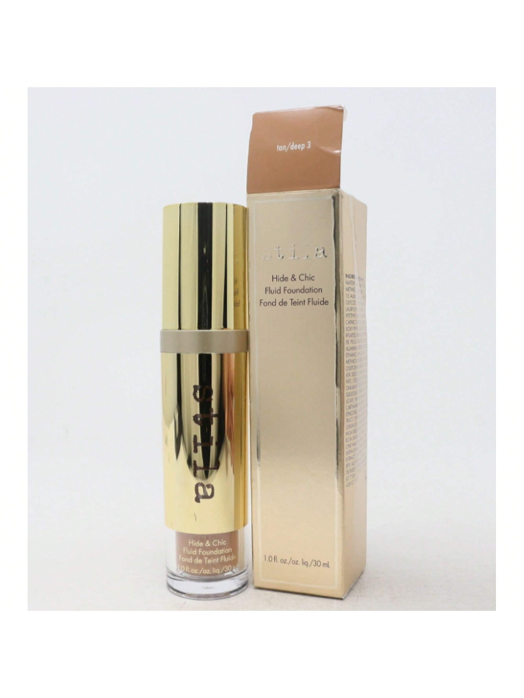 Hide & Chic Fluid Foundation (Tan 4) by Stila 1 Oz 094800357044