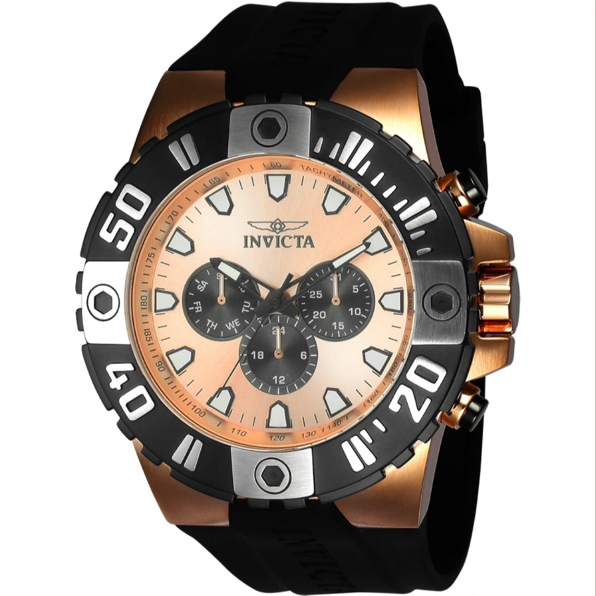 Invicta  Quartz Pro Diver Rose Gold Dial Men's Watch 23972