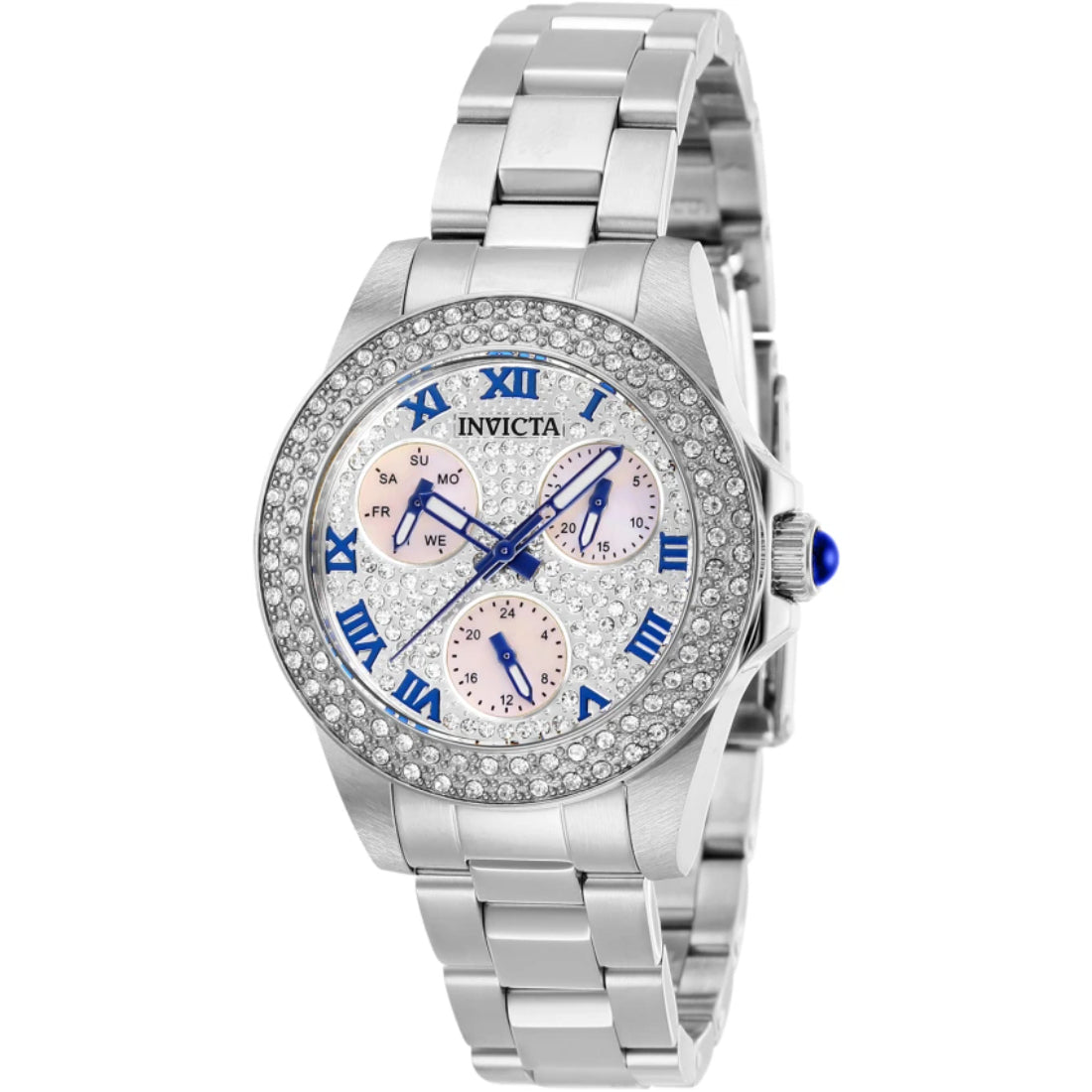 Invicta Women's 28473 Angel Quartz 3 Hand Pave, White Dial Watch