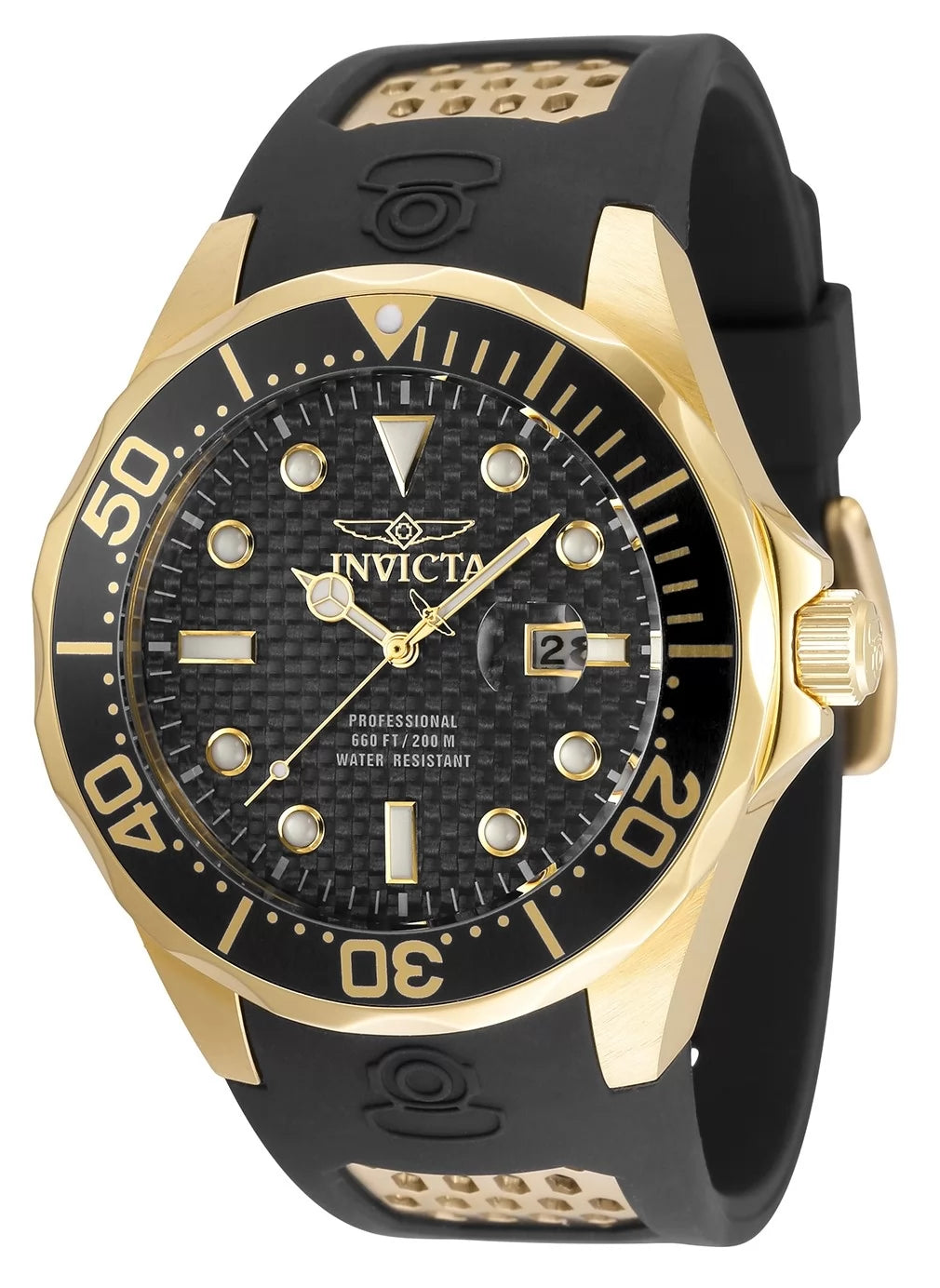 Invicta Men's 36553 Pro Diver Quartz 3 Hand Black Dial Watch