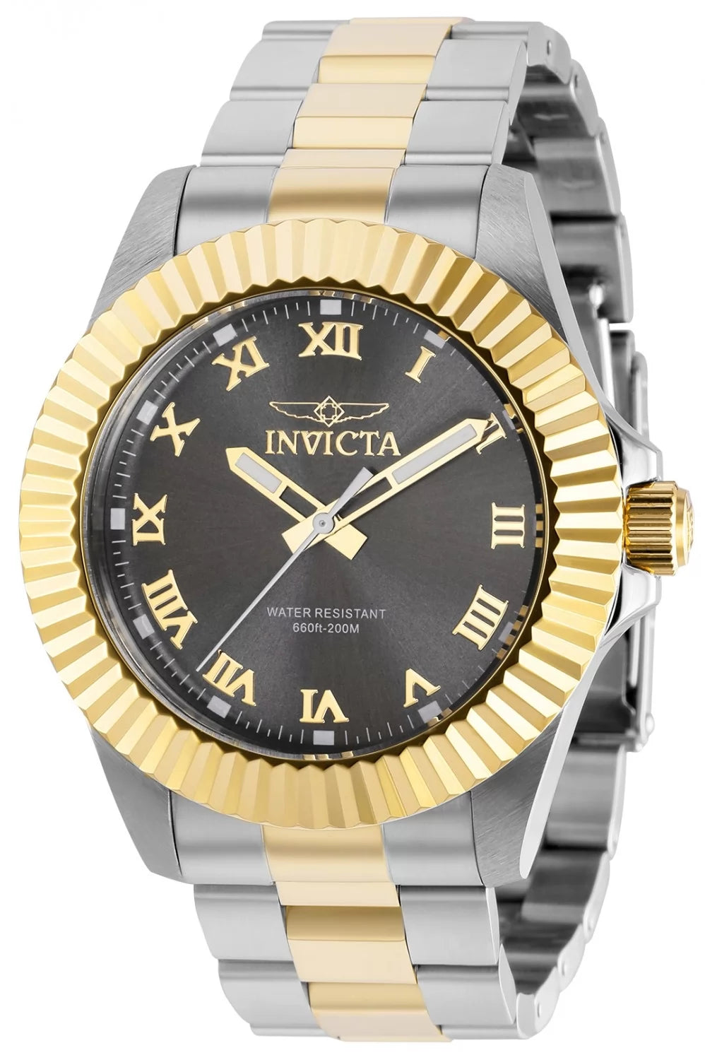 Invicta Men's 37407 Pro Diver Quartz 3 Hand Charcoal Dial Watch