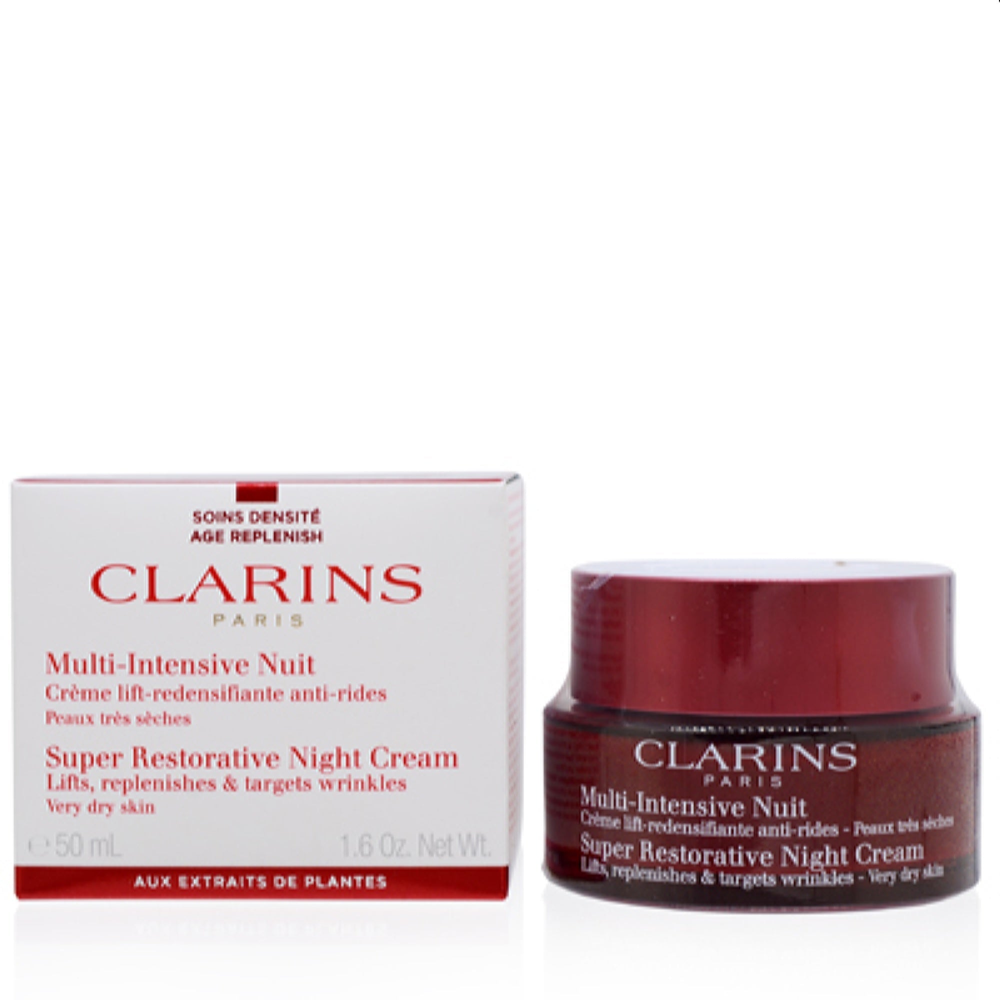 Clarins  Clarins Super Restorative Night Wear Very Dry Skin Cream 1.7 Oz (50 Ml) 3666057064555