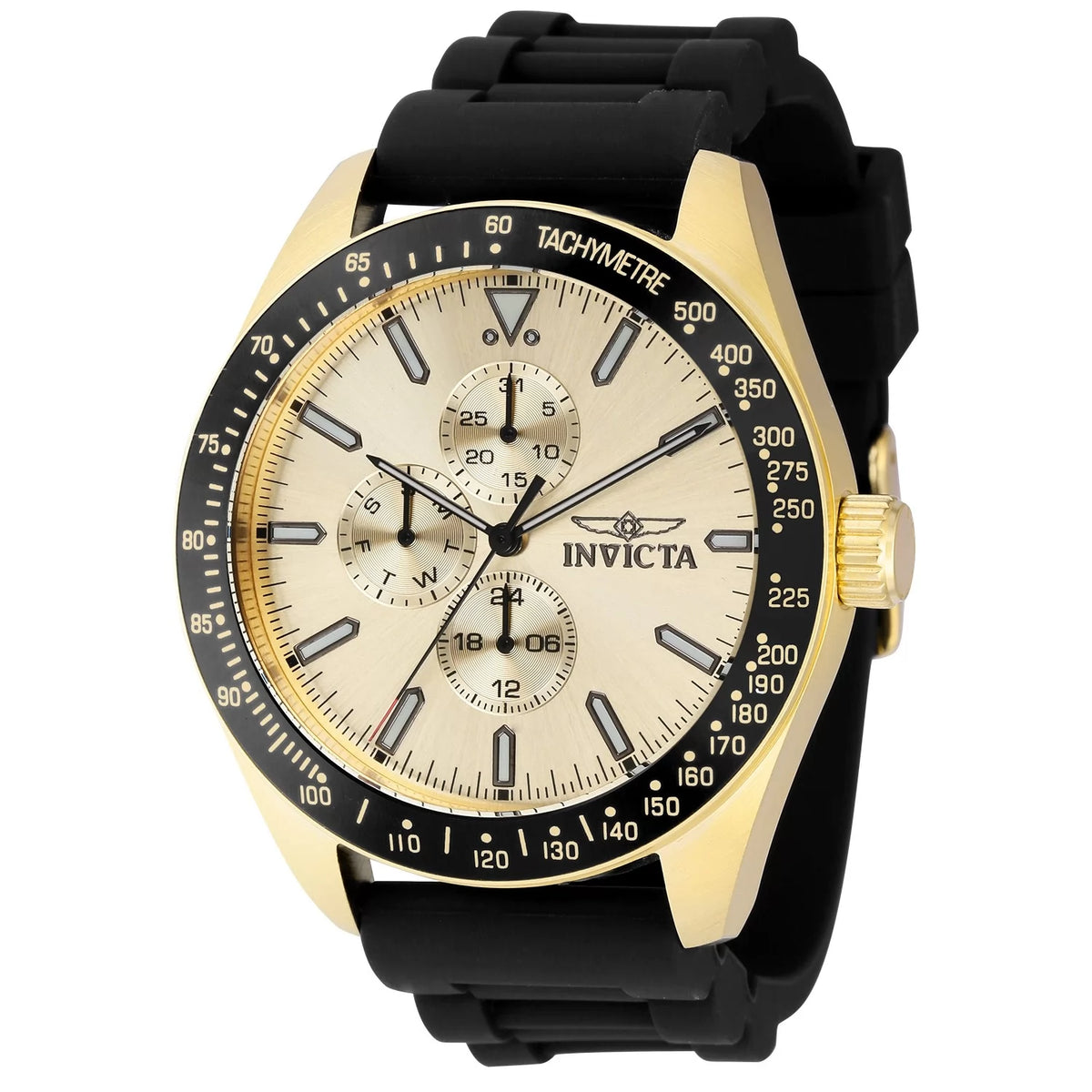 Invicta Men's 38405 Aviator Quartz 3 Hand Gold Dial Watch