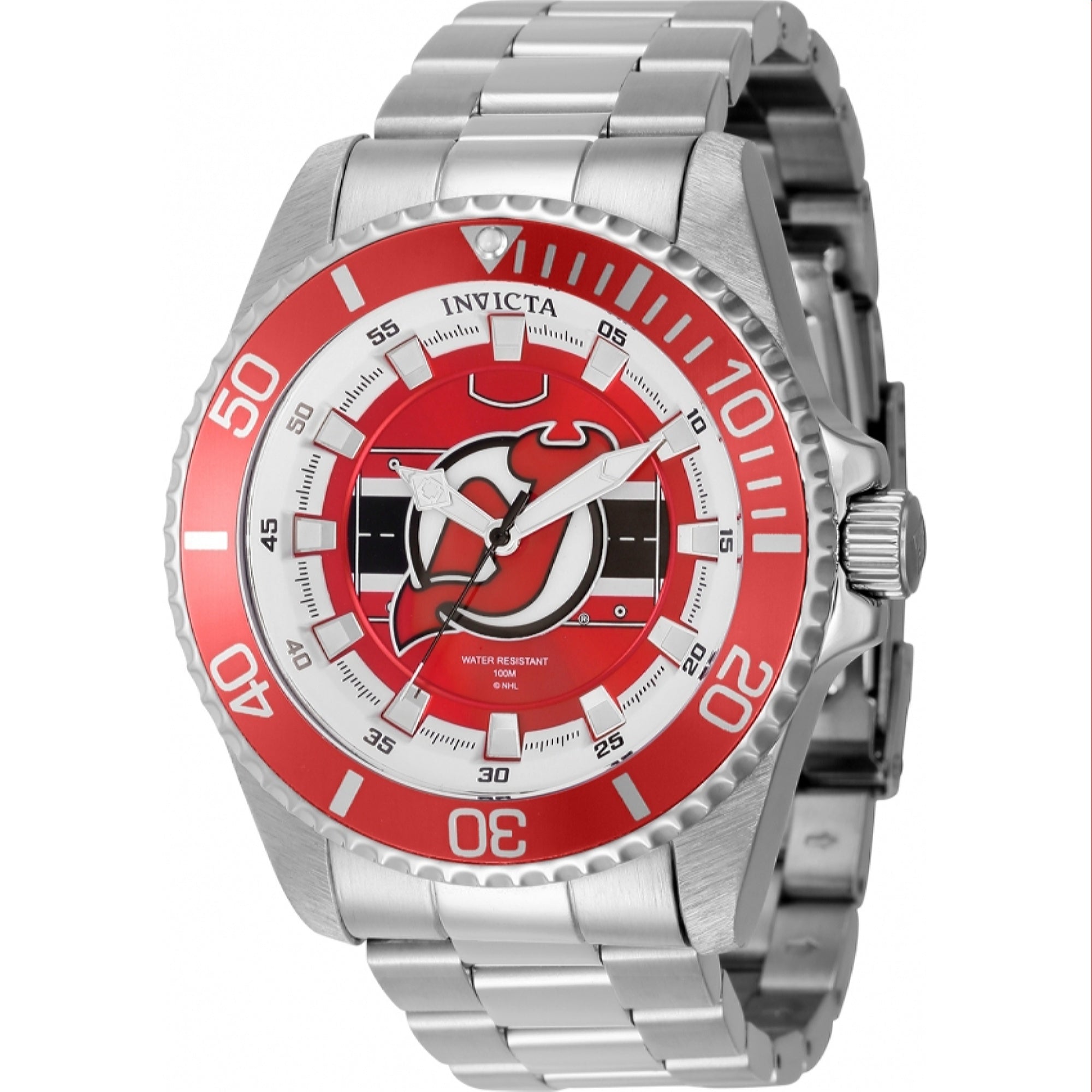 Invicta NHL Quartz NHL Devils Red Dial Men's Watch 42253