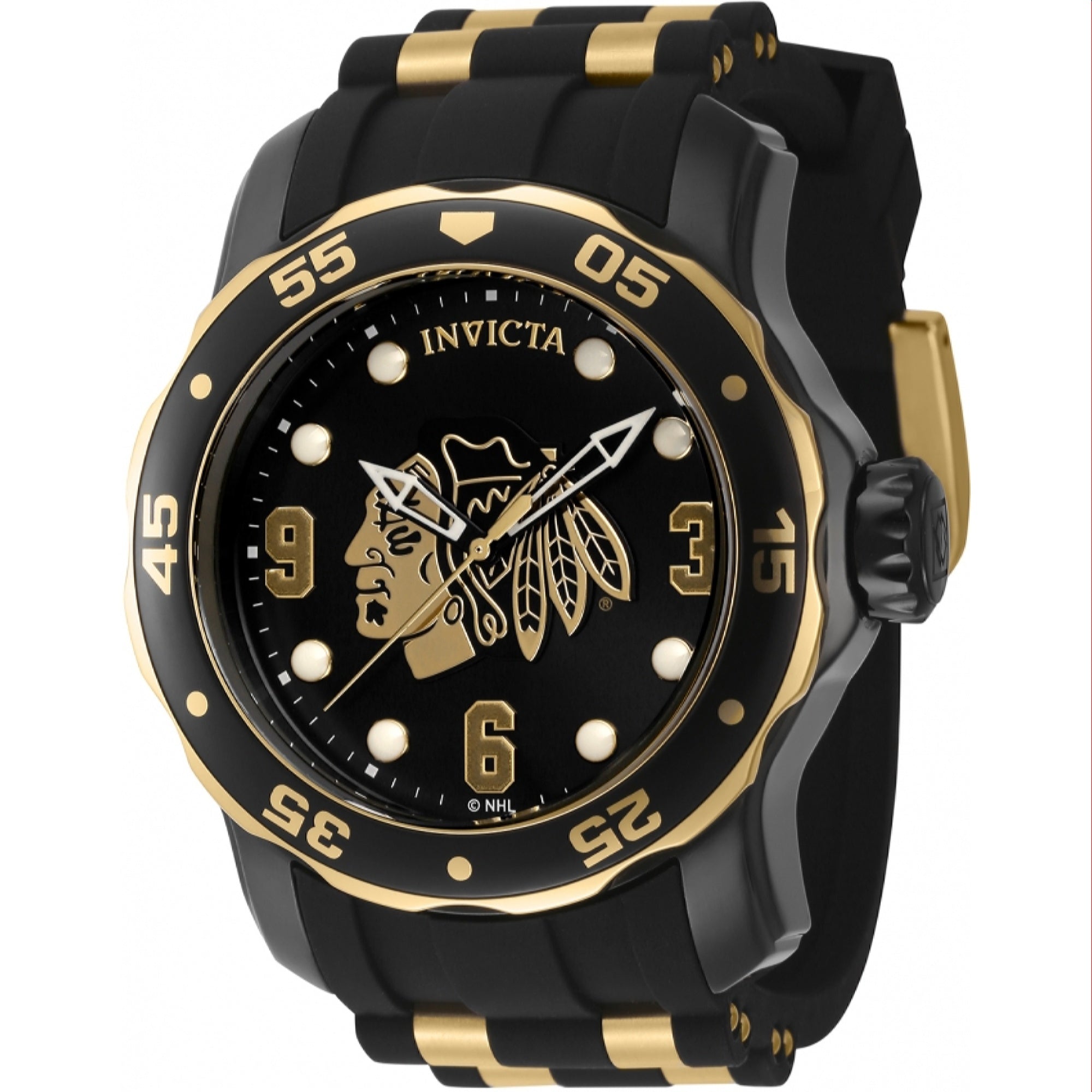 Invicta NHL Quartz NHL Blackhawks Black Dial Men's Watch 42315