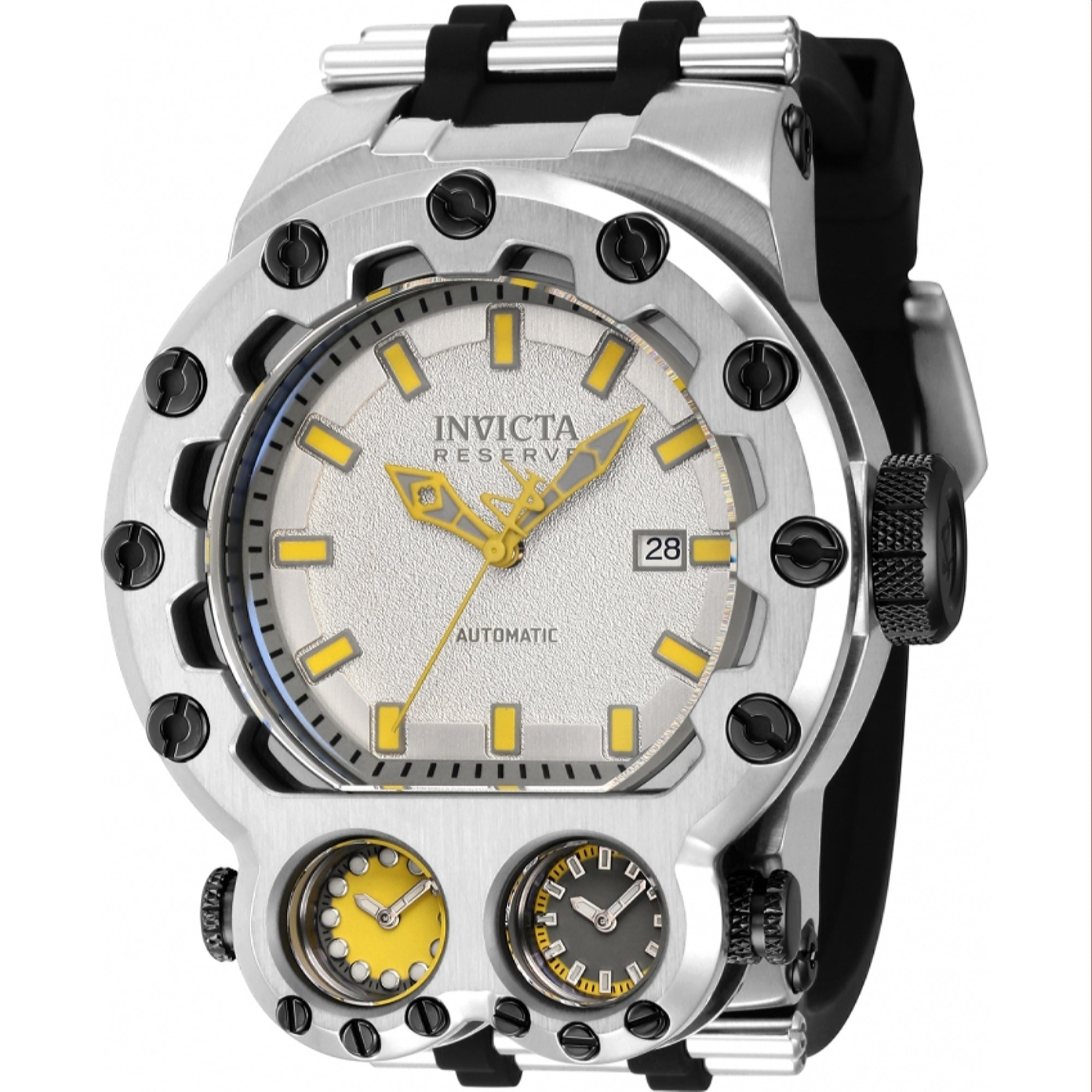 Invicta  Quartz Reserve Magnum Tria Silver Dial Men's Watch 43122