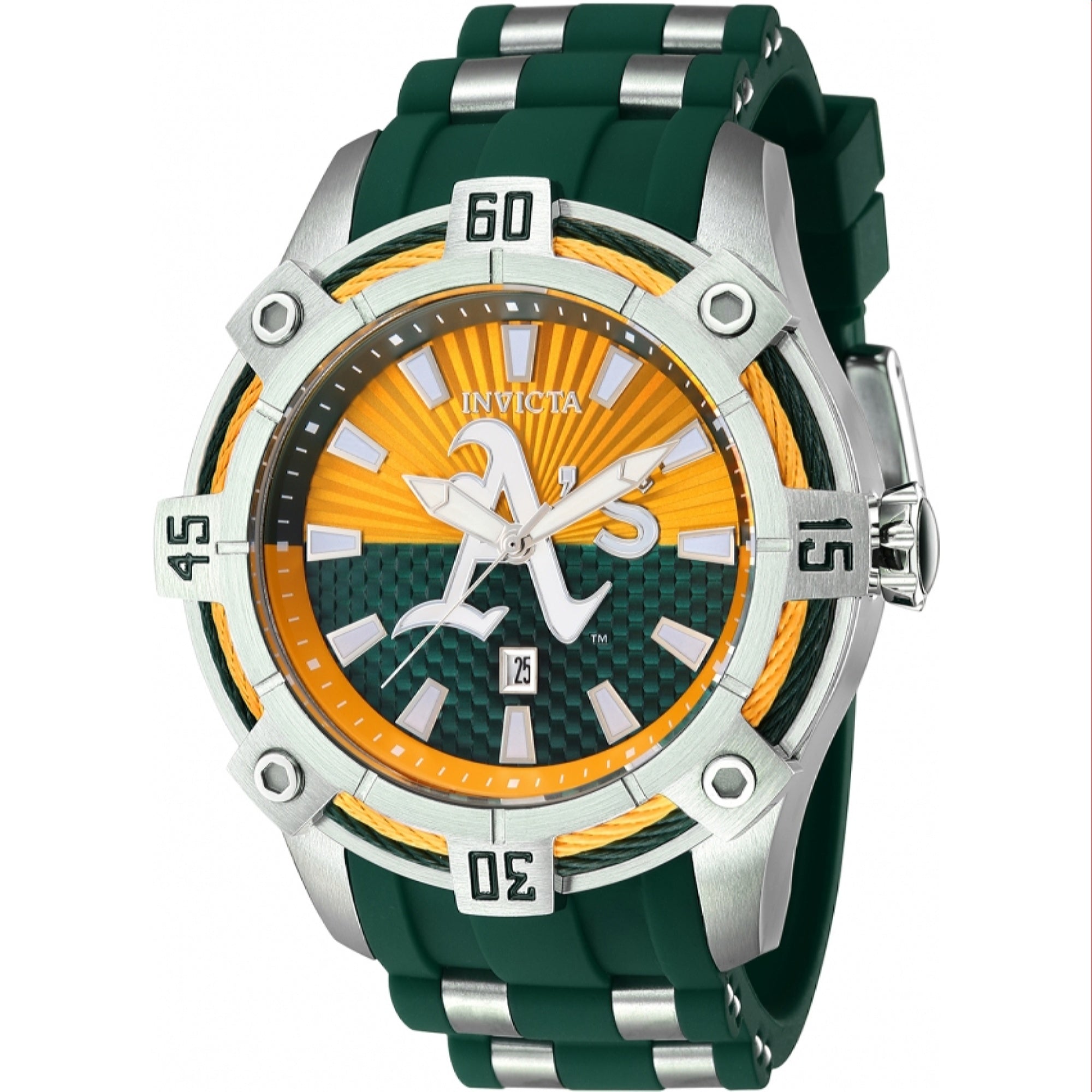 Invicta MLB Quartz MLB Athletics Green Dial Men's Watch 43278