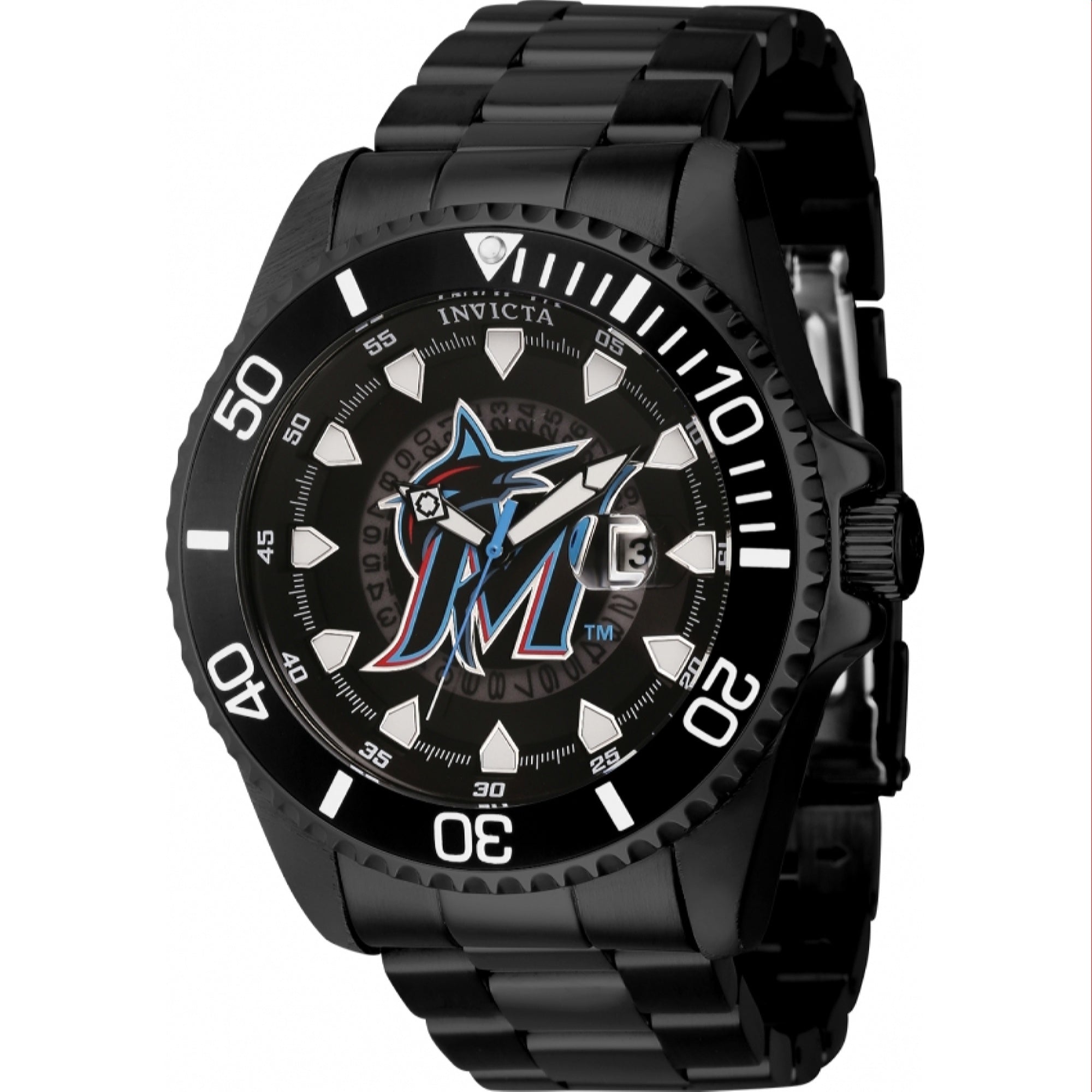 Invicta MLB Quartz MLB Marlins Black Dial Men's Watch 43468