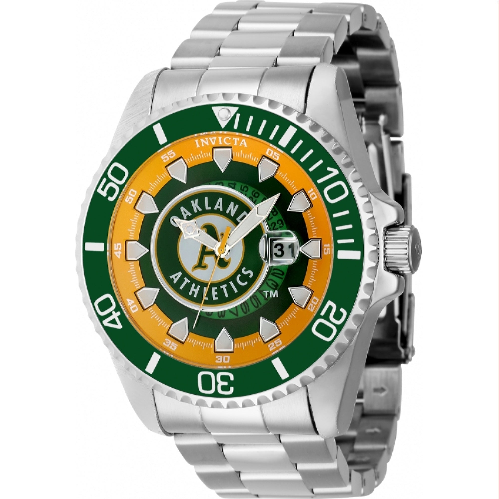 Invicta MLB Quartz MLB Athletics Green Dial Men's Watch 43473