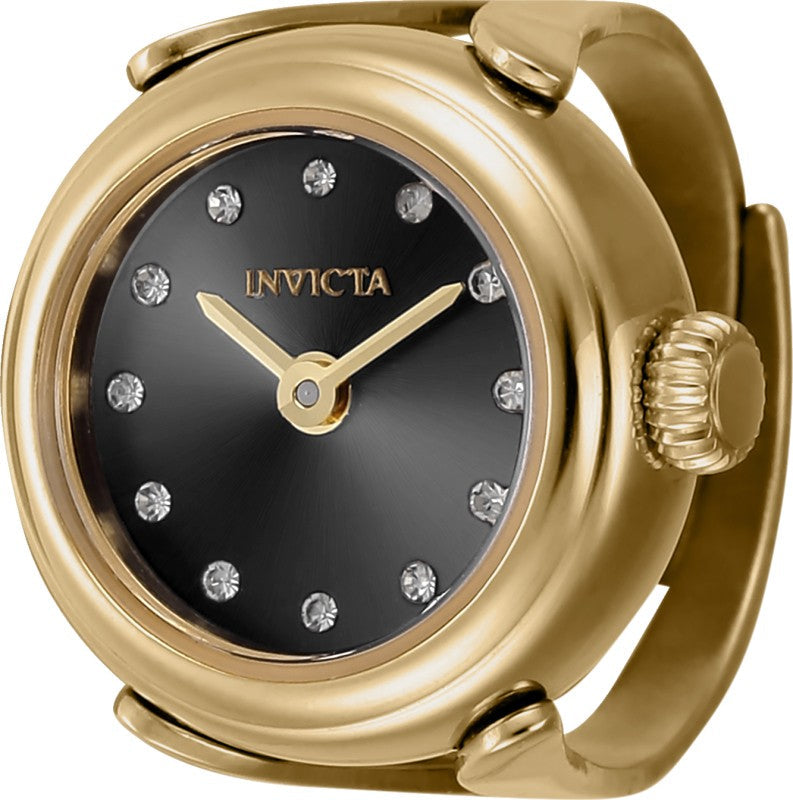 Invicta Quartz Mini Black Dial Women's Ring Watch 44482